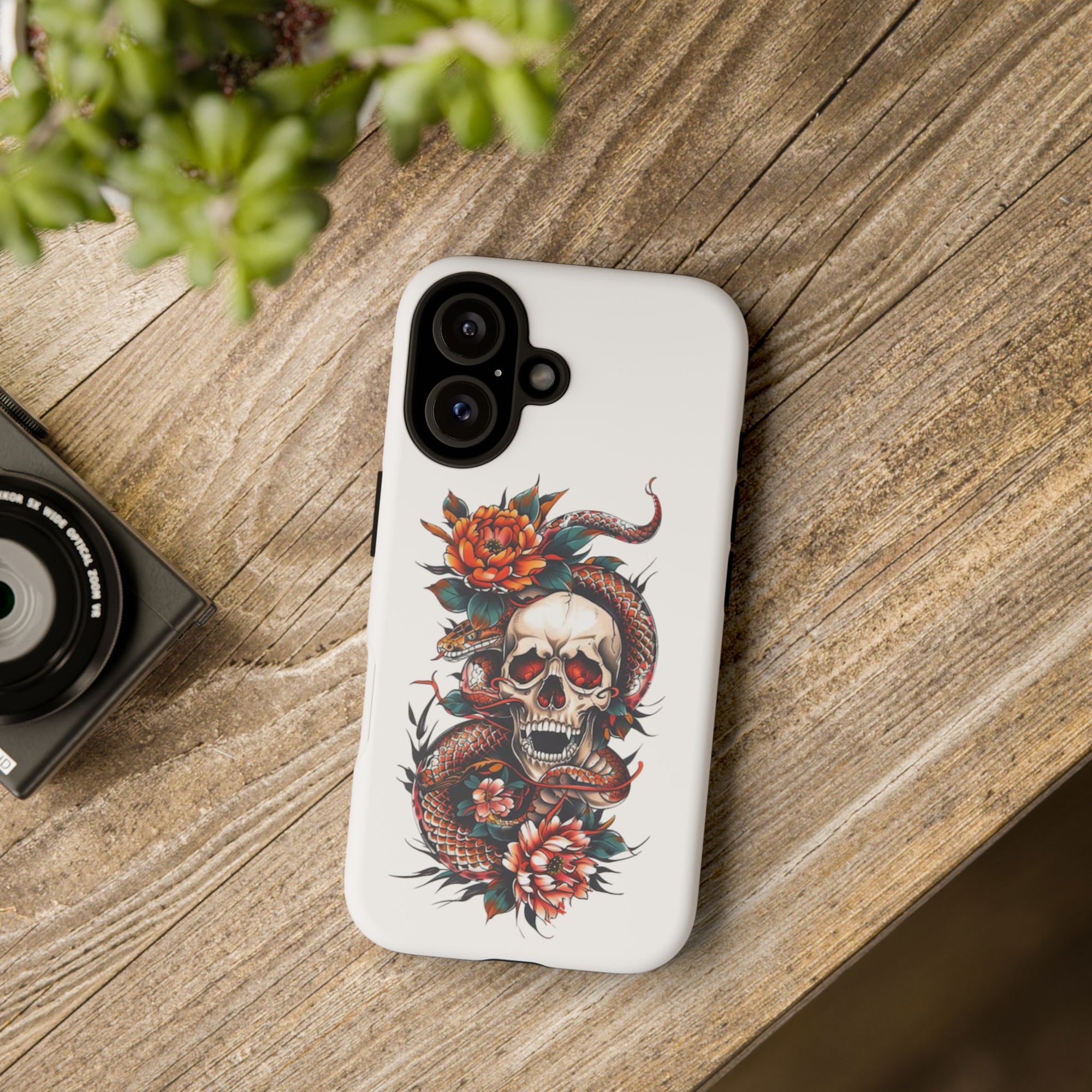 Tough Cases: Skull and Snake Phone Cases, Edgy Accessories, Alternative Fashion, Quirky Gift Ideas, Gothic Style