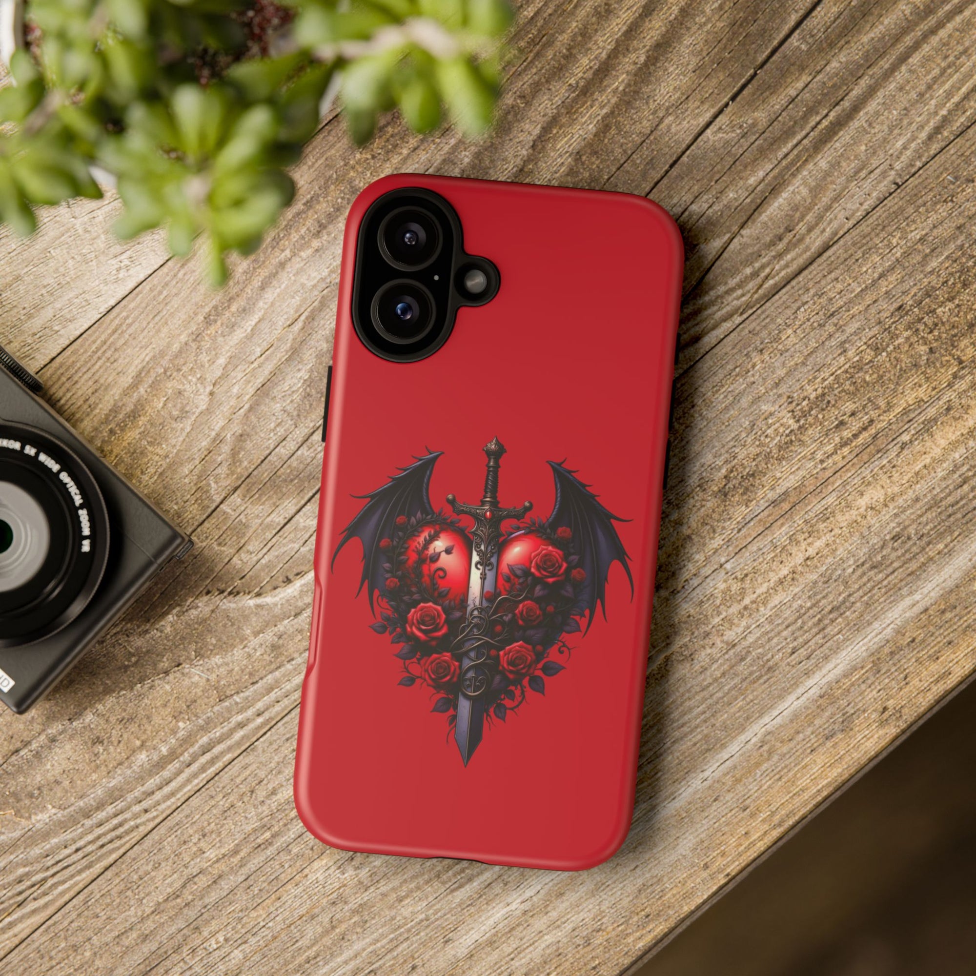 Tough Cases - Gothic Heart Phone Case, Edgy Accessories for Him, Unique Gifts for Her, Valentine's Day, Birthday, Artsy Phone Cover