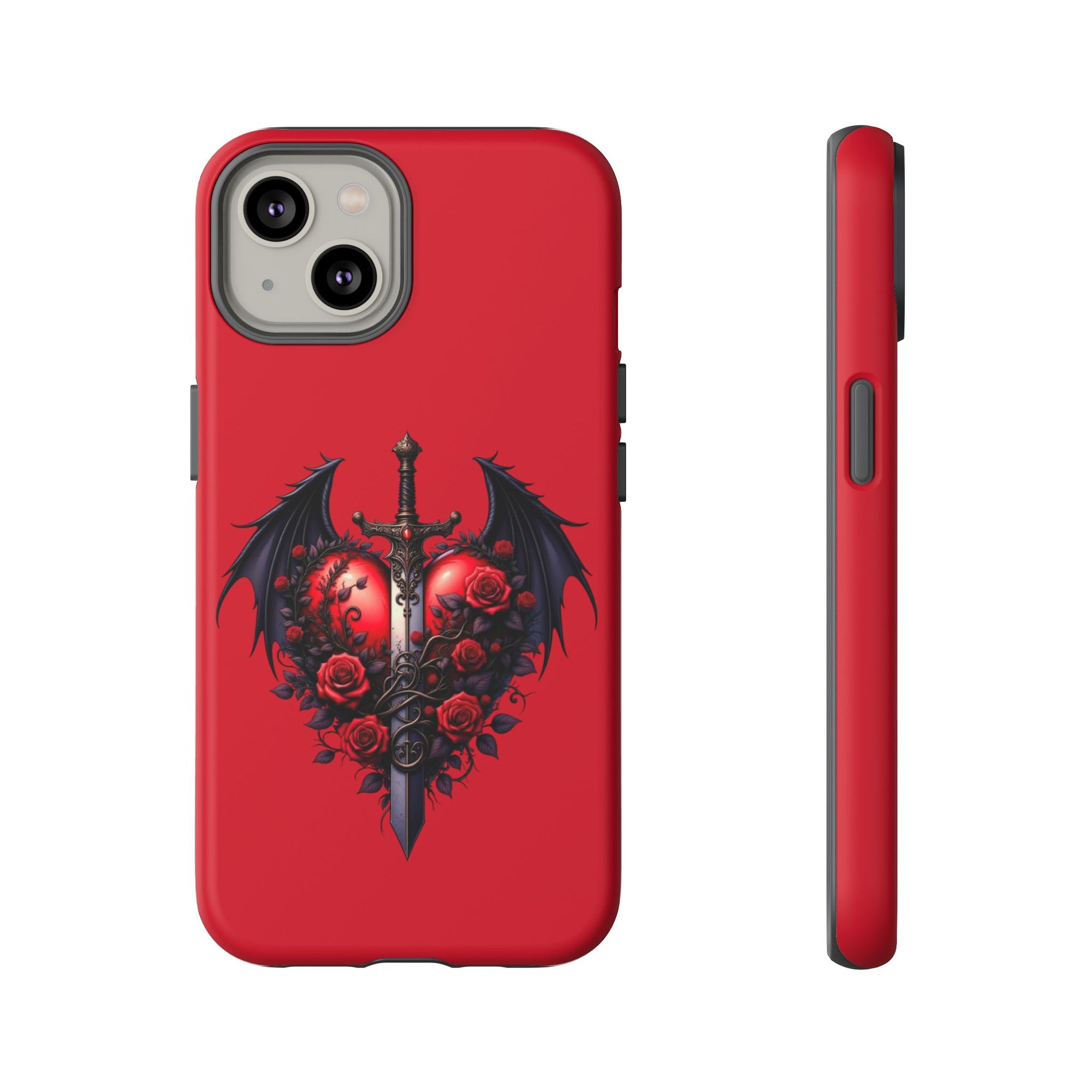 Tough Cases - Gothic Heart Phone Case, Edgy Accessories for Him, Unique Gifts for Her, Valentine's Day, Birthday, Artsy Phone Cover