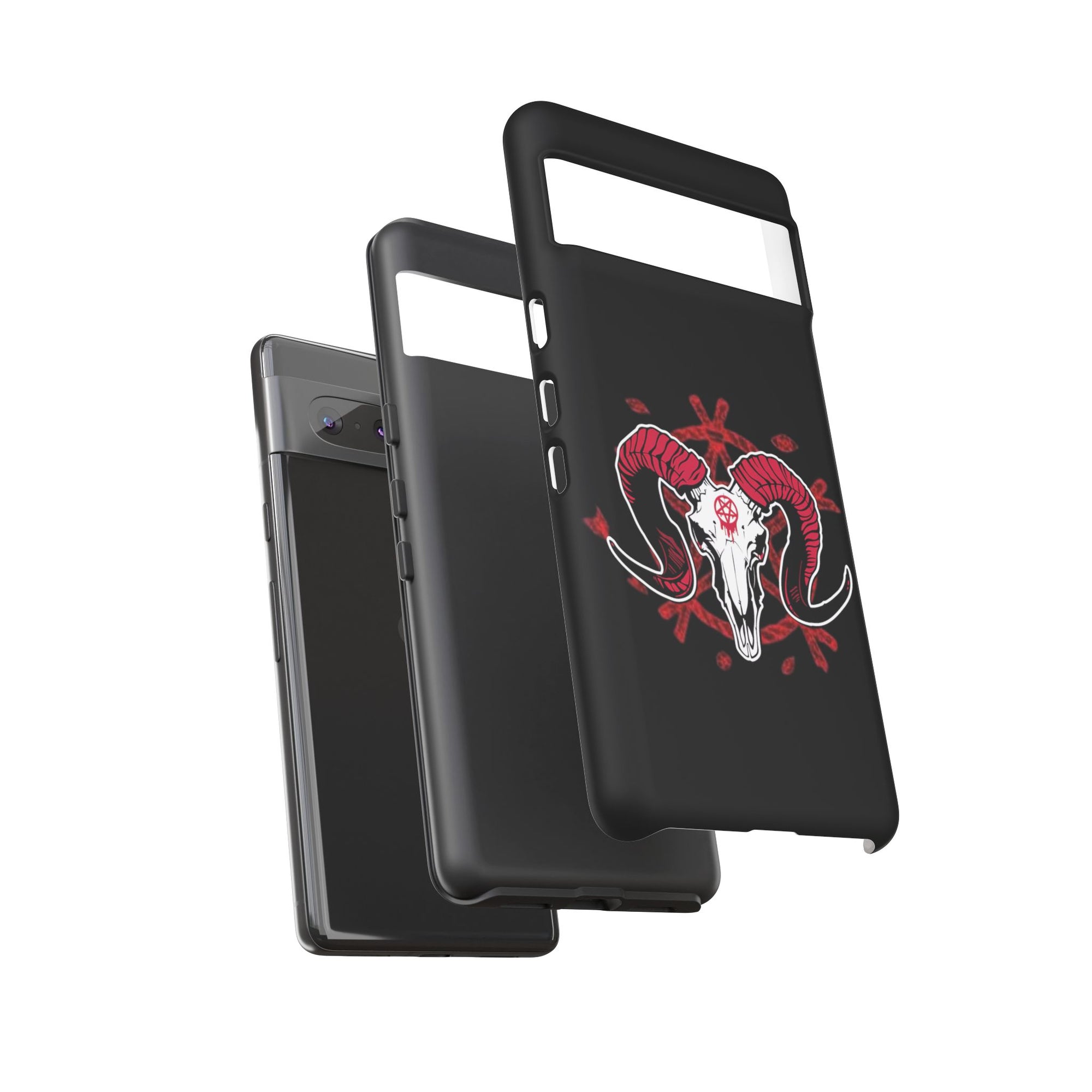 Tough Cases: Dark Aesthetic Phone Case, Gothic Phone Cover, Unique Gift for Him, Occult Design, Animal Skull Artwork, Halloween Decor