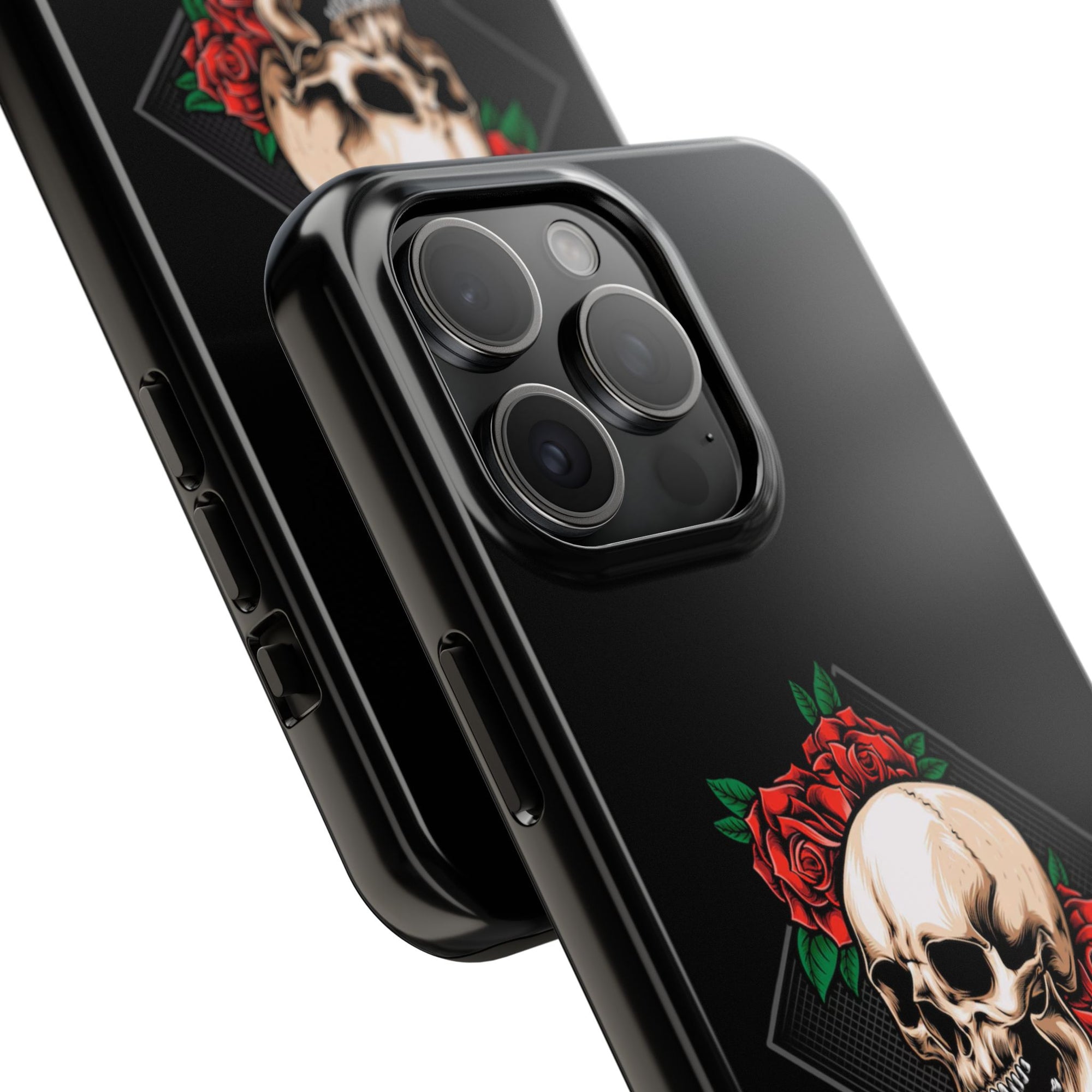 Tough Phone Cases with Skull and Roses Design | Edgy Protection, iPhone & Android Covers, Gothic Gifts, Unique Phone Accessories