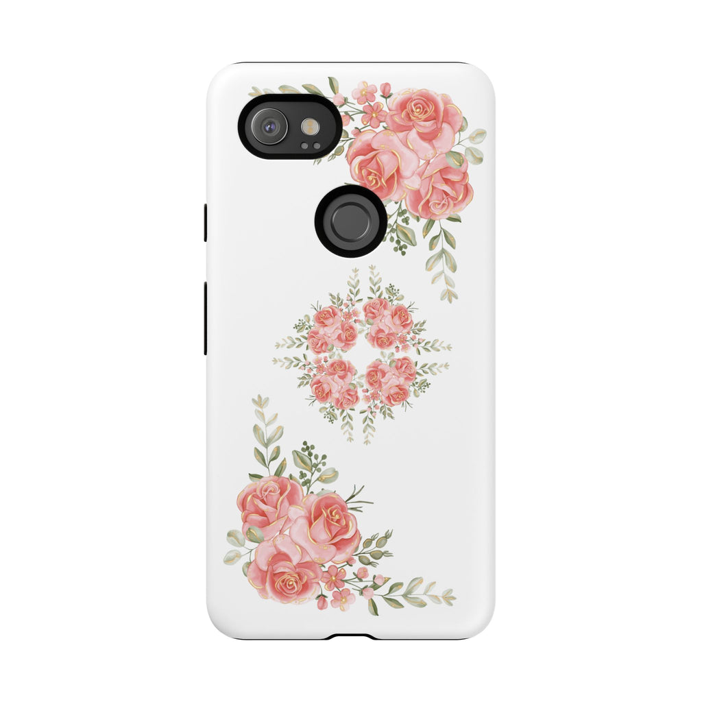 Floral Phone Case, Tough iPhone Case, Rose Design Case, Gift for Her, Floral Phone Cover