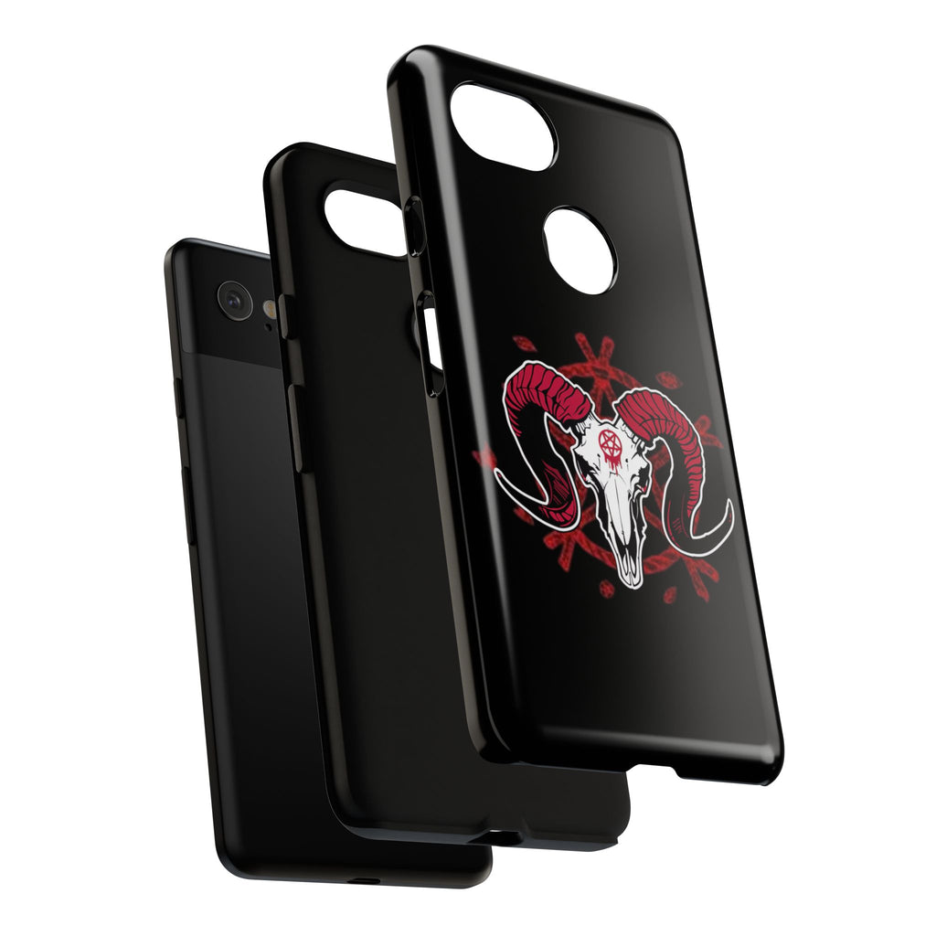 Tough Cases: Dark Aesthetic Phone Case, Gothic Phone Cover, Unique Gift for Him, Occult Design, Animal Skull Artwork, Halloween Decor