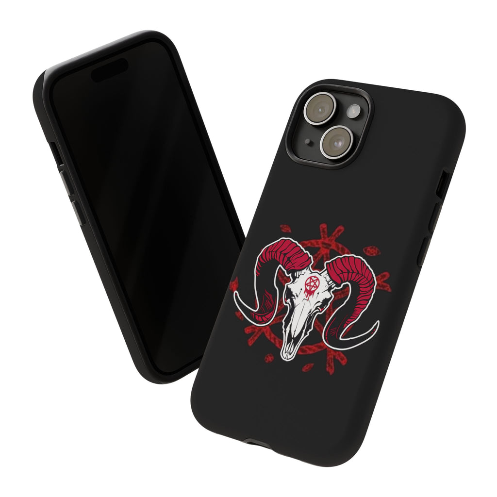 Tough Cases: Dark Aesthetic Phone Case, Gothic Phone Cover, Unique Gift for Him, Occult Design, Animal Skull Artwork, Halloween Decor