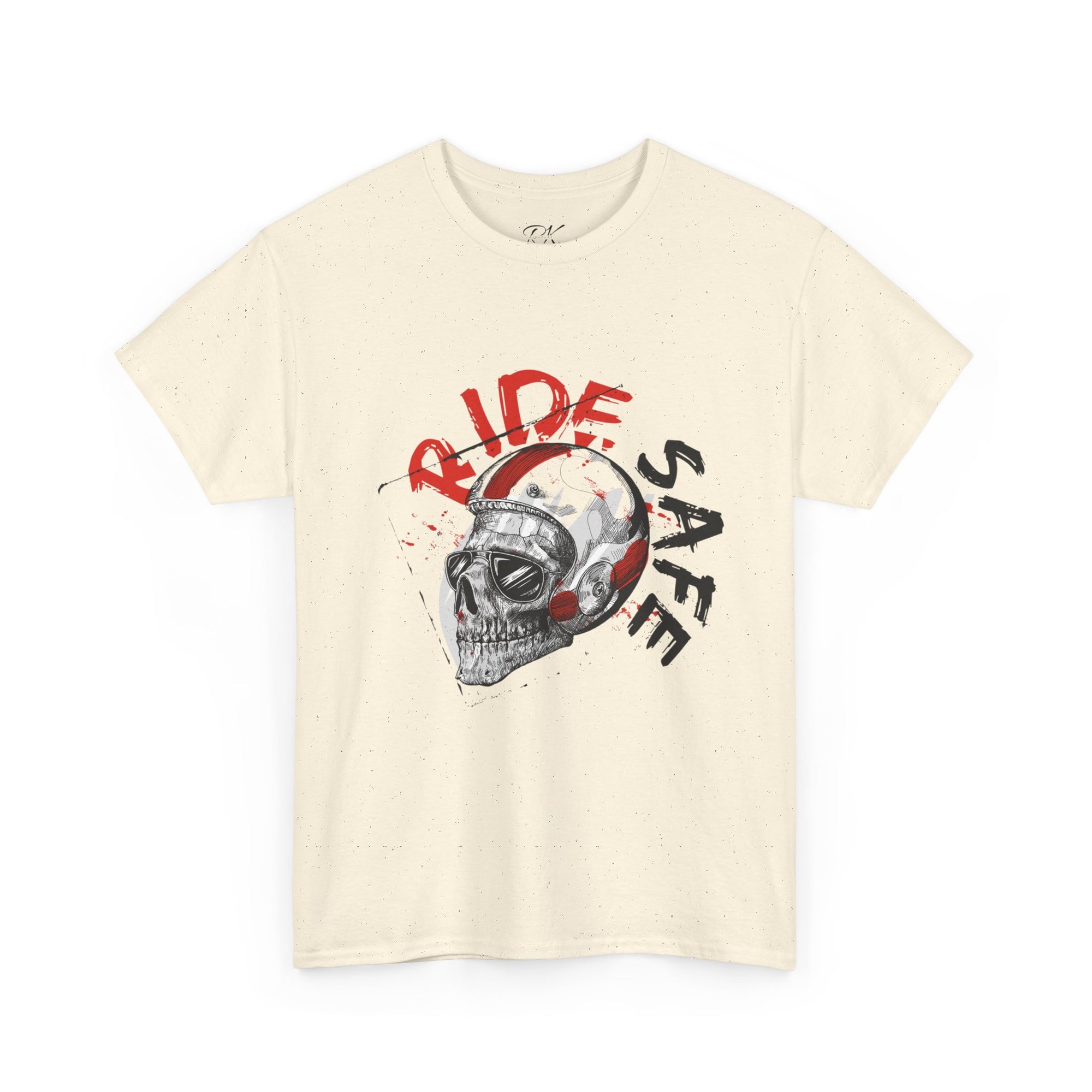 Skull Themed Ride Safe Tee, Unisex Heavy Cotton T-Shirt, Motorcycle Tee, Biker Apparel, Gift for Riders, Casual Wear
