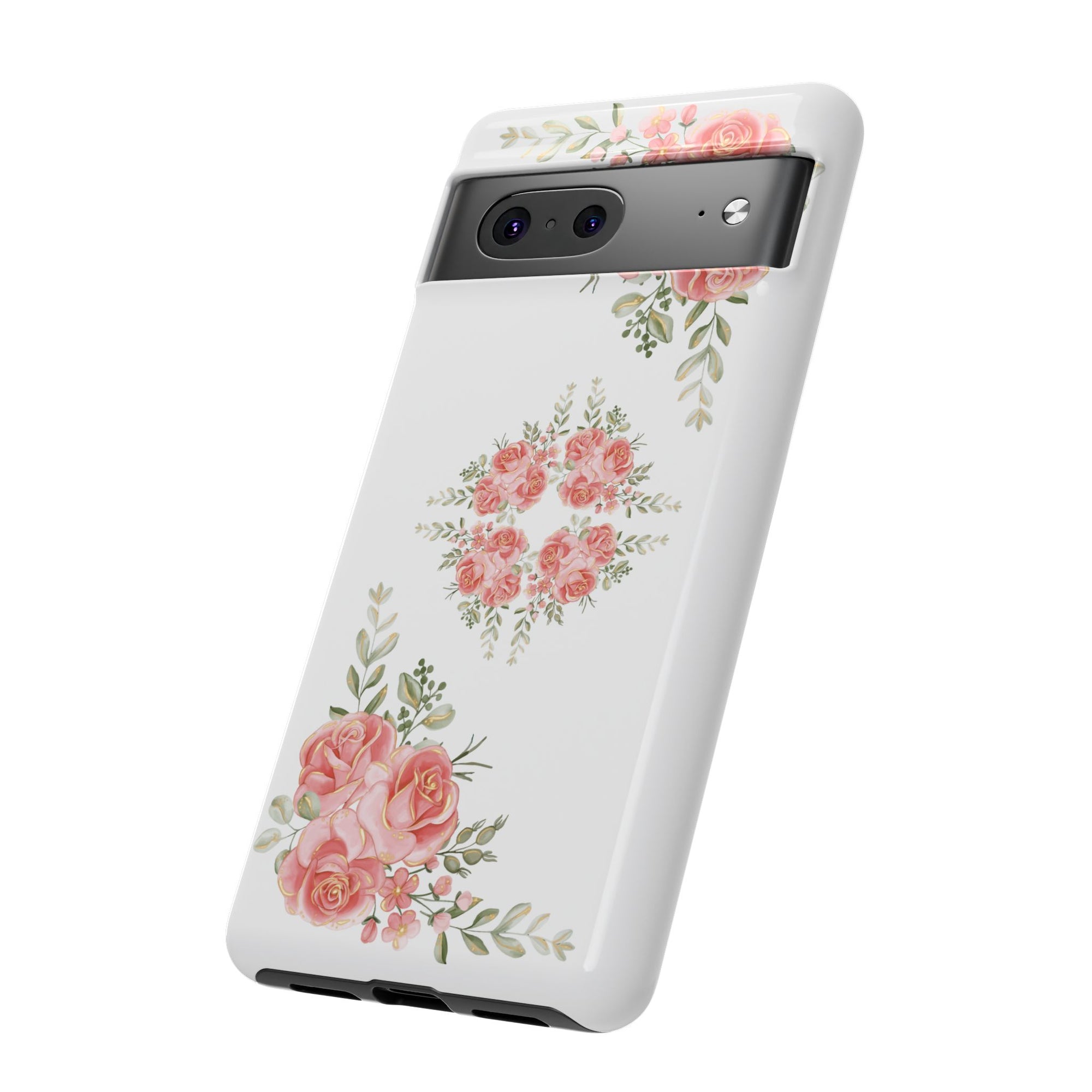 Floral Phone Case, Tough iPhone Case, Rose Design Case, Gift for Her, Floral Phone Cover