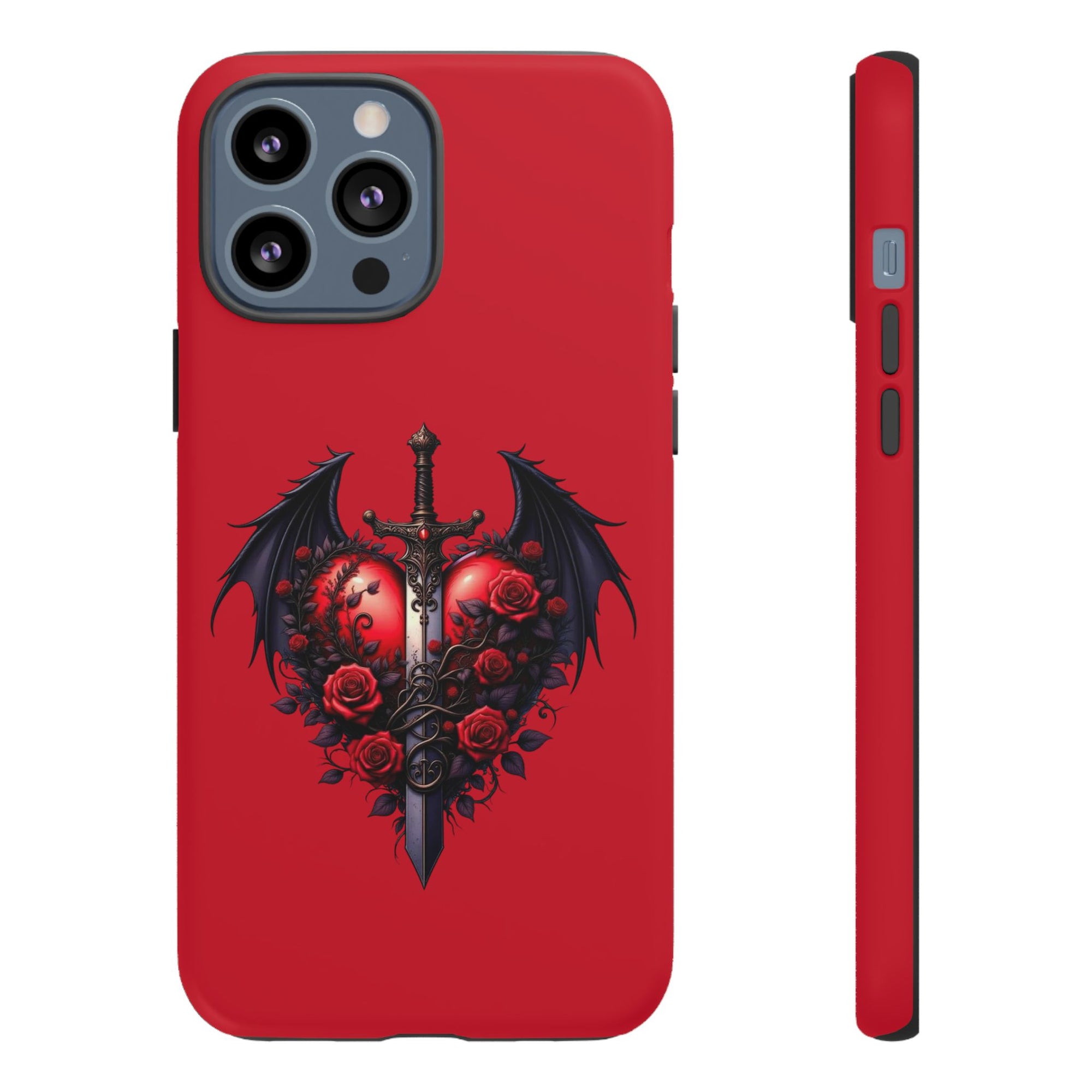Tough Cases - Gothic Heart Phone Case, Edgy Accessories for Him, Unique Gifts for Her, Valentine's Day, Birthday, Artsy Phone Cover
