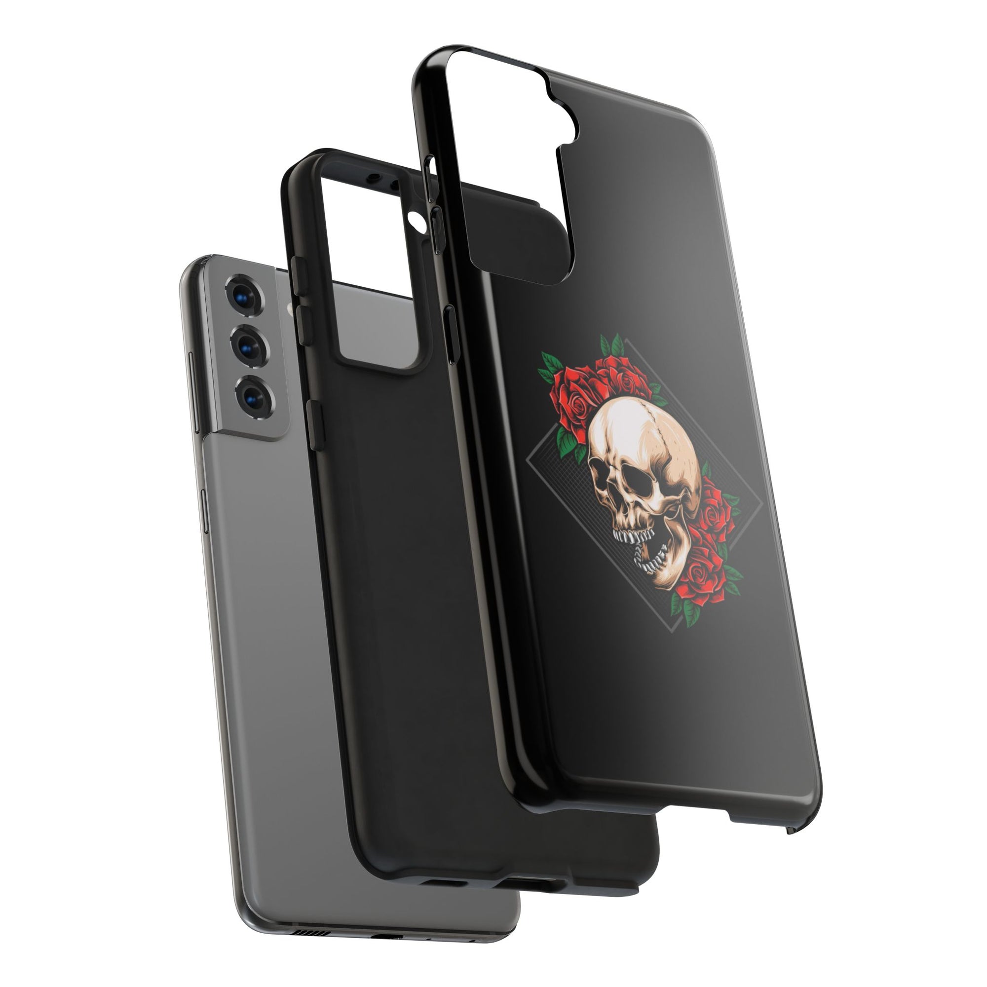 Tough Phone Cases with Skull and Roses Design | Edgy Protection, iPhone & Android Covers, Gothic Gifts, Unique Phone Accessories