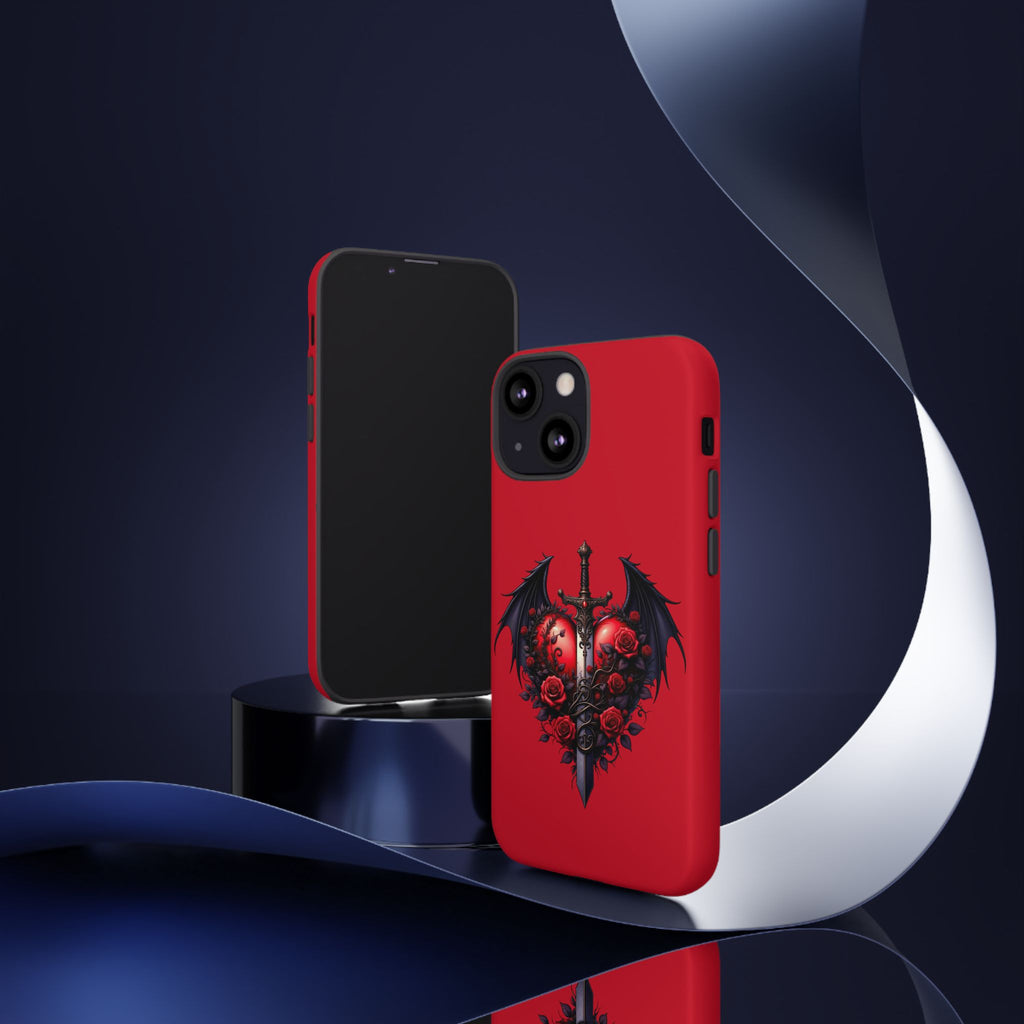 Tough Cases - Gothic Heart Phone Case, Edgy Accessories for Him, Unique Gifts for Her, Valentine's Day, Birthday, Artsy Phone Cover