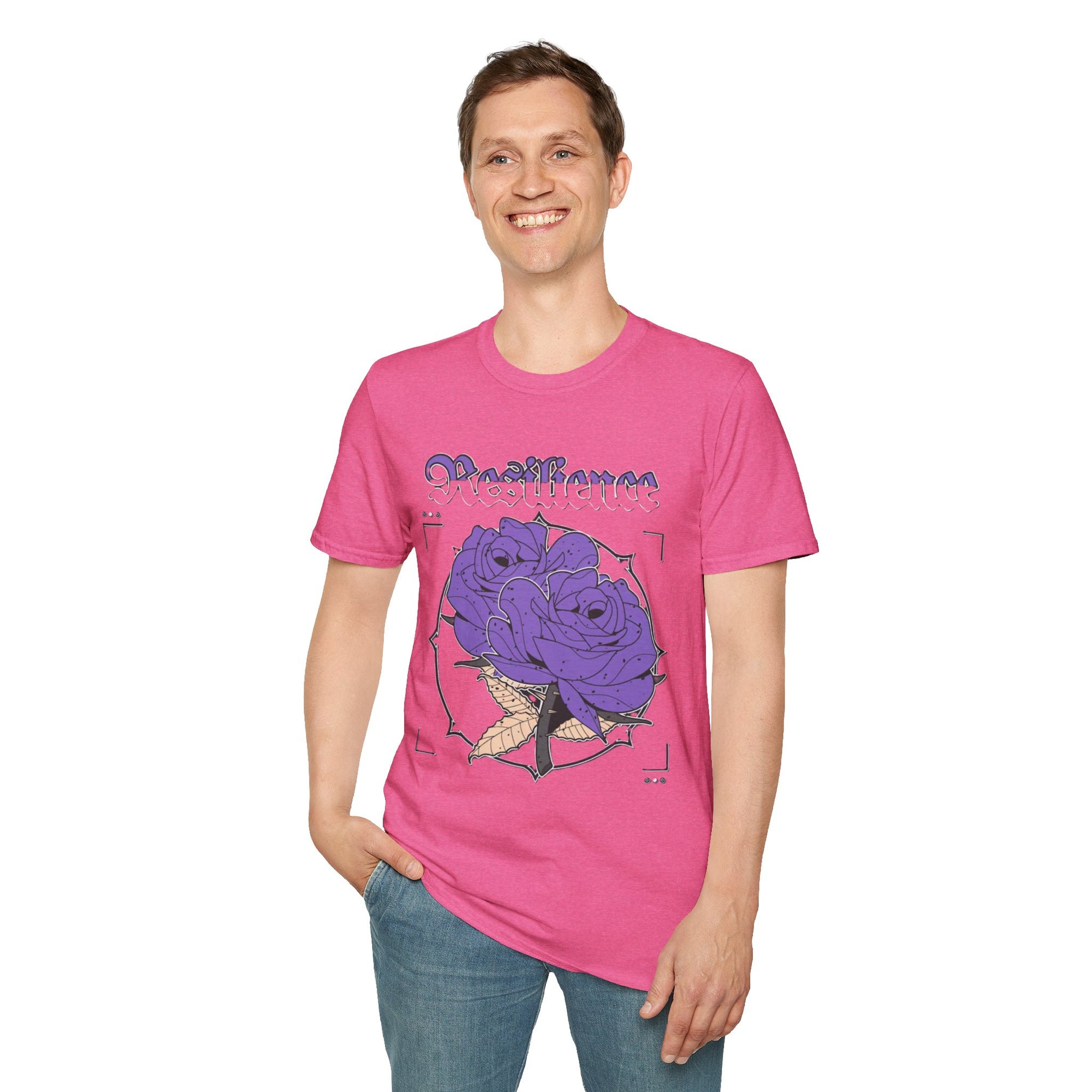 Purple Rose Graphic T-Shirt, Soft Stylish Tee, Unisex Floral Apparel, Gift for Her, Spring Outfit Idea, Vintage Aesthetic Top