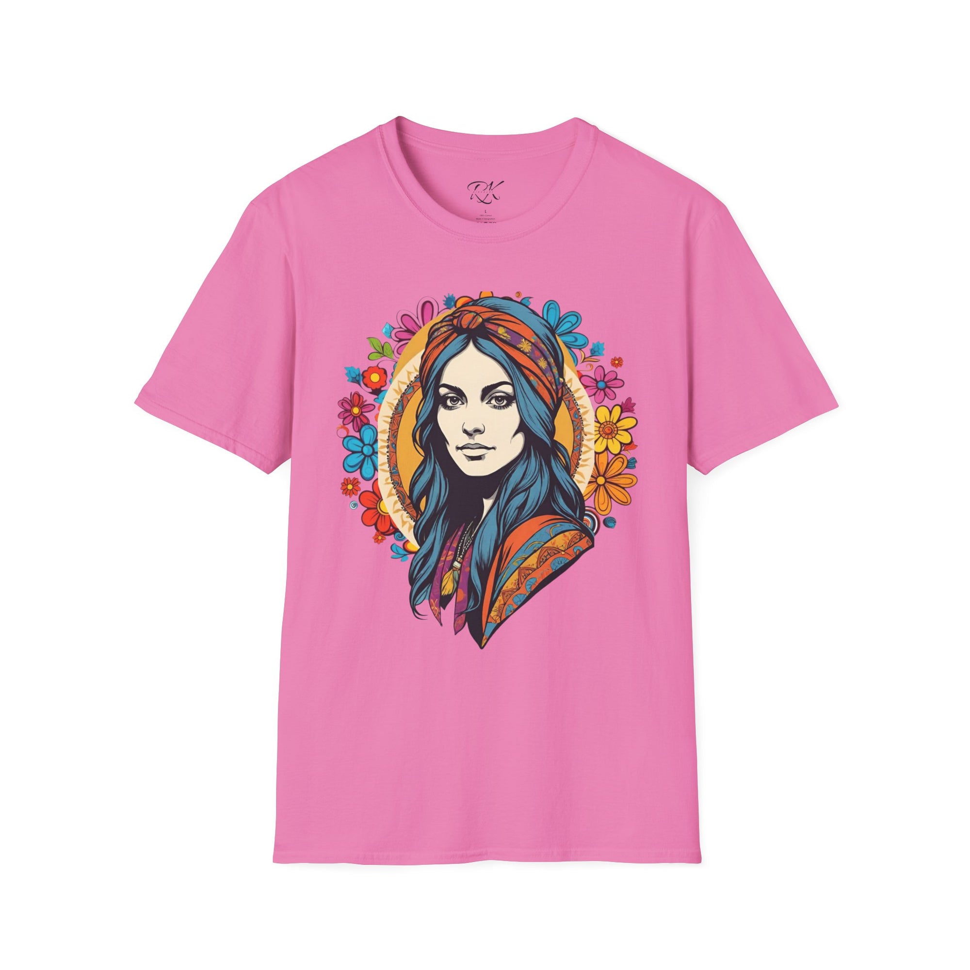 Bohemian Floral T-Shirt, Hippie Shirt, Peace Sign Tee, Gift for Festival Lovers, Artistic Apparel, Unisex Graphic Tee
