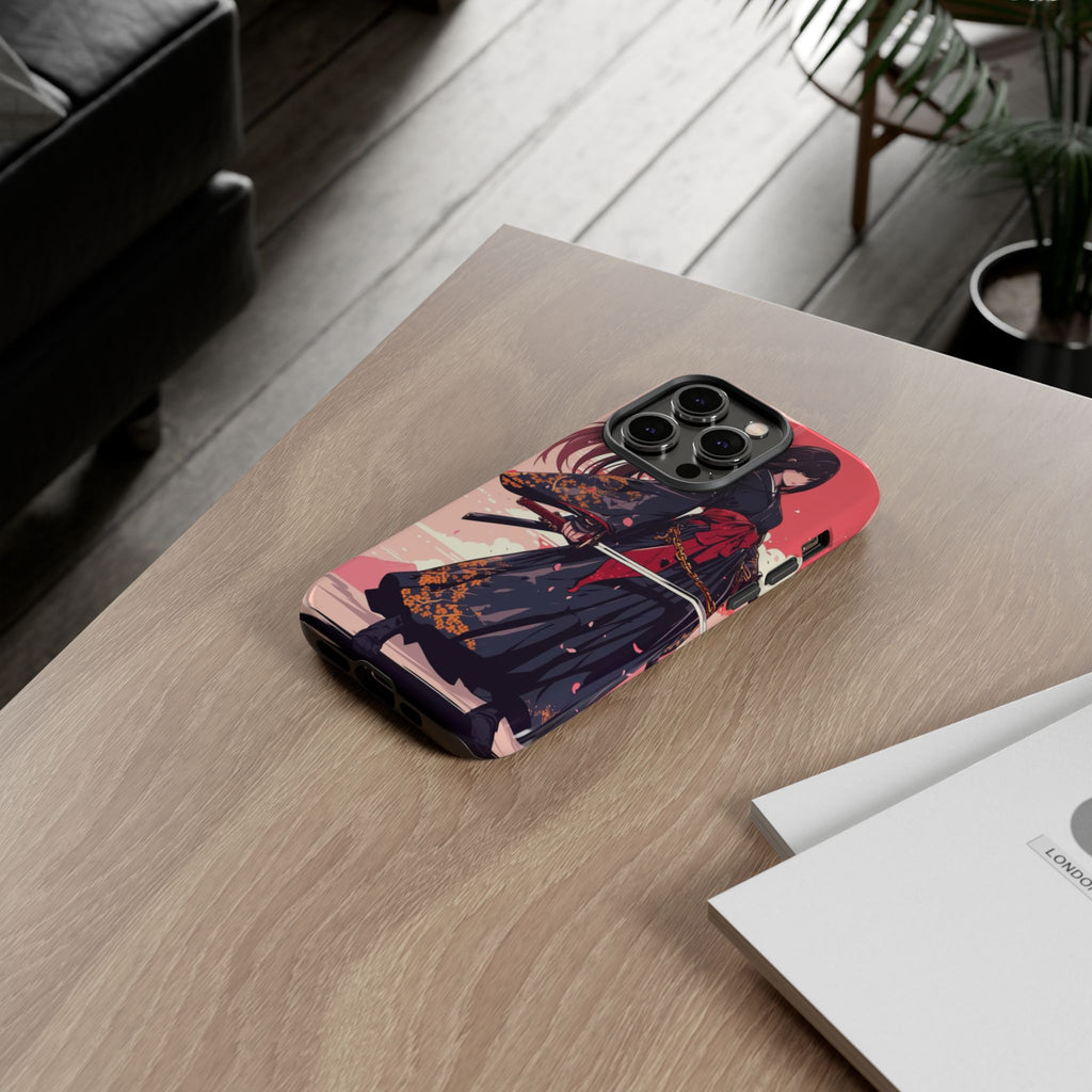 Stylish Phone Case with Warrior Design, Tough Phone Cover for Anime Lovers, Gift for Gamers, Cute Phone Accessories, Unique Tech Gifts