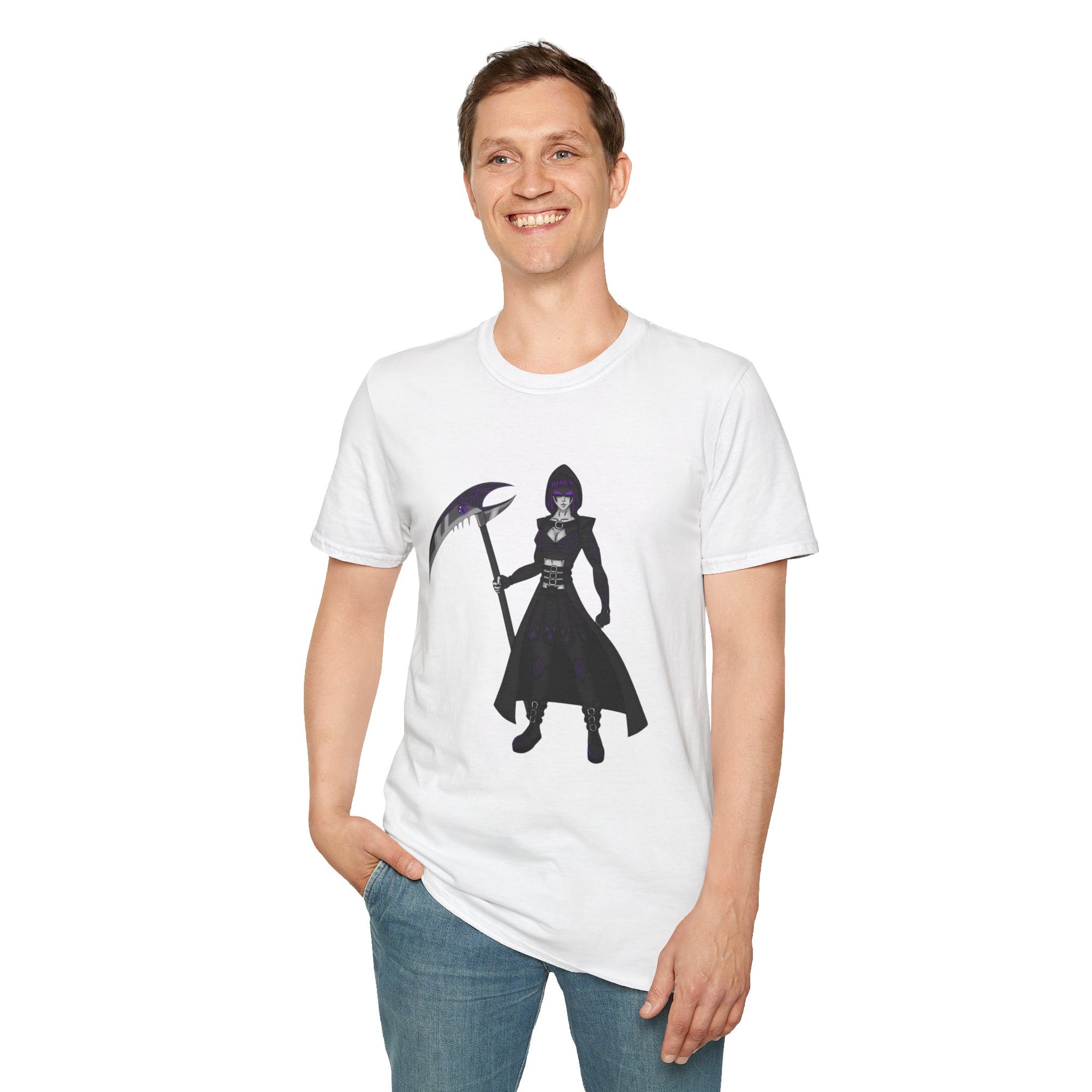 Gothic Fantasy T-Shirt, Unisex Softstyle Tee, Halloween Costume, Creepy Graphic Tee, Gift for Gamers, Unique Graphic Shirt