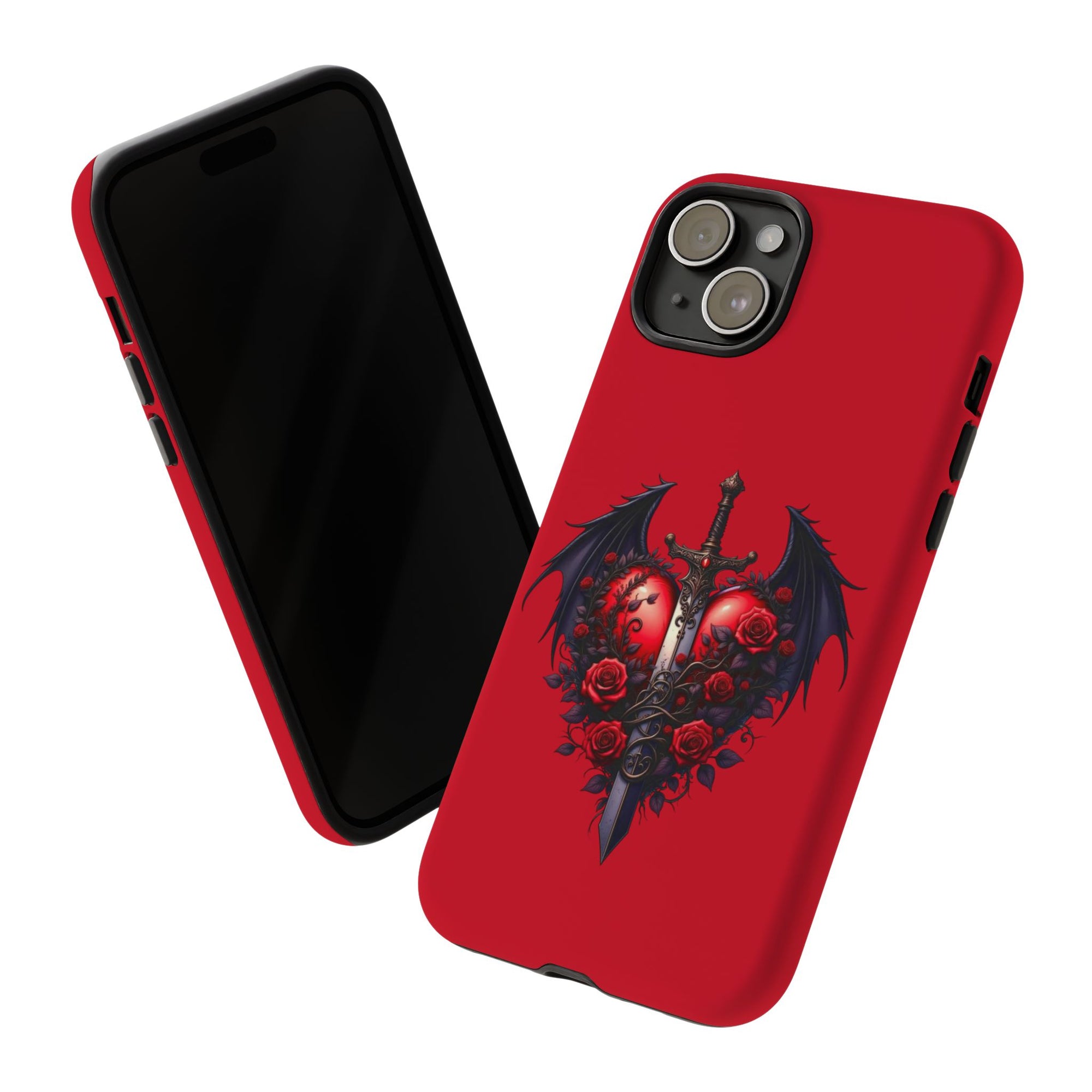 Tough Cases - Gothic Heart Phone Case, Edgy Accessories for Him, Unique Gifts for Her, Valentine's Day, Birthday, Artsy Phone Cover
