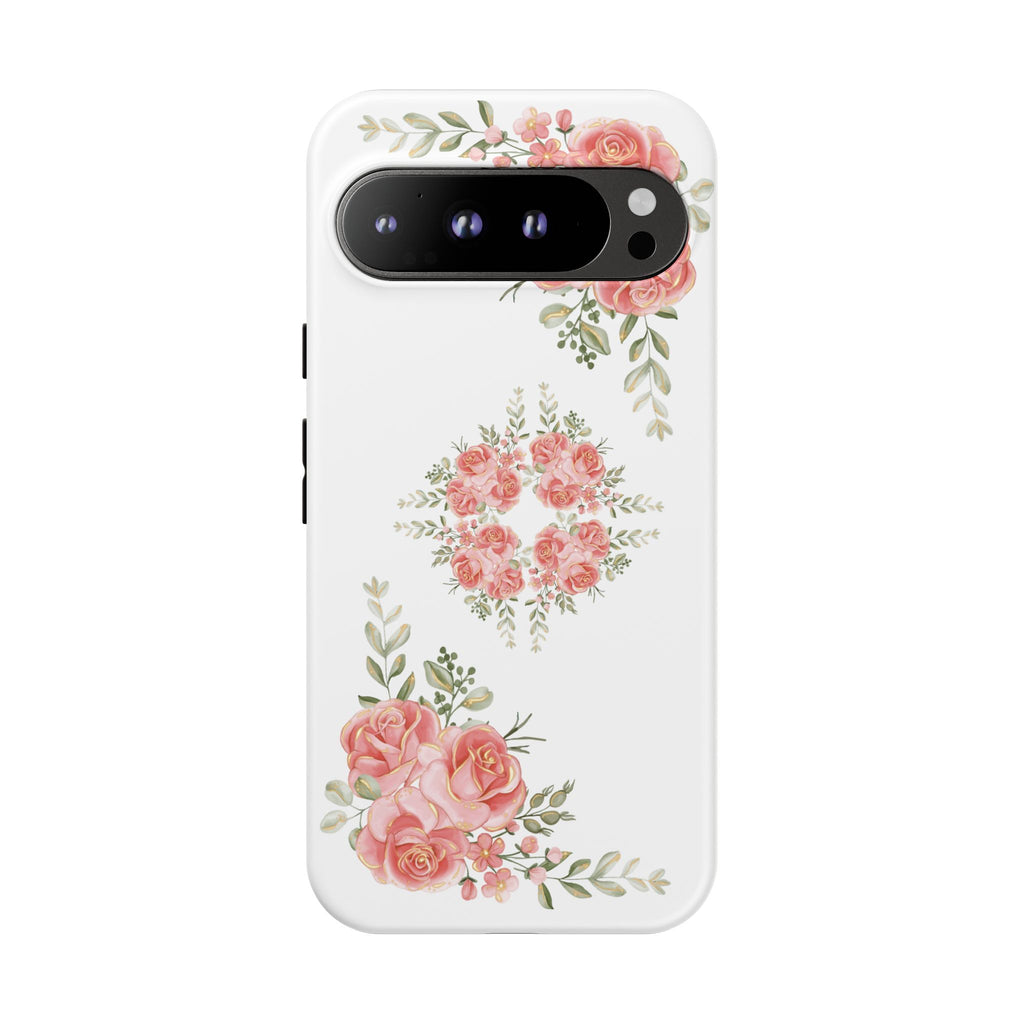 Floral Phone Case, Tough iPhone Case, Rose Design Case, Gift for Her, Floral Phone Cover