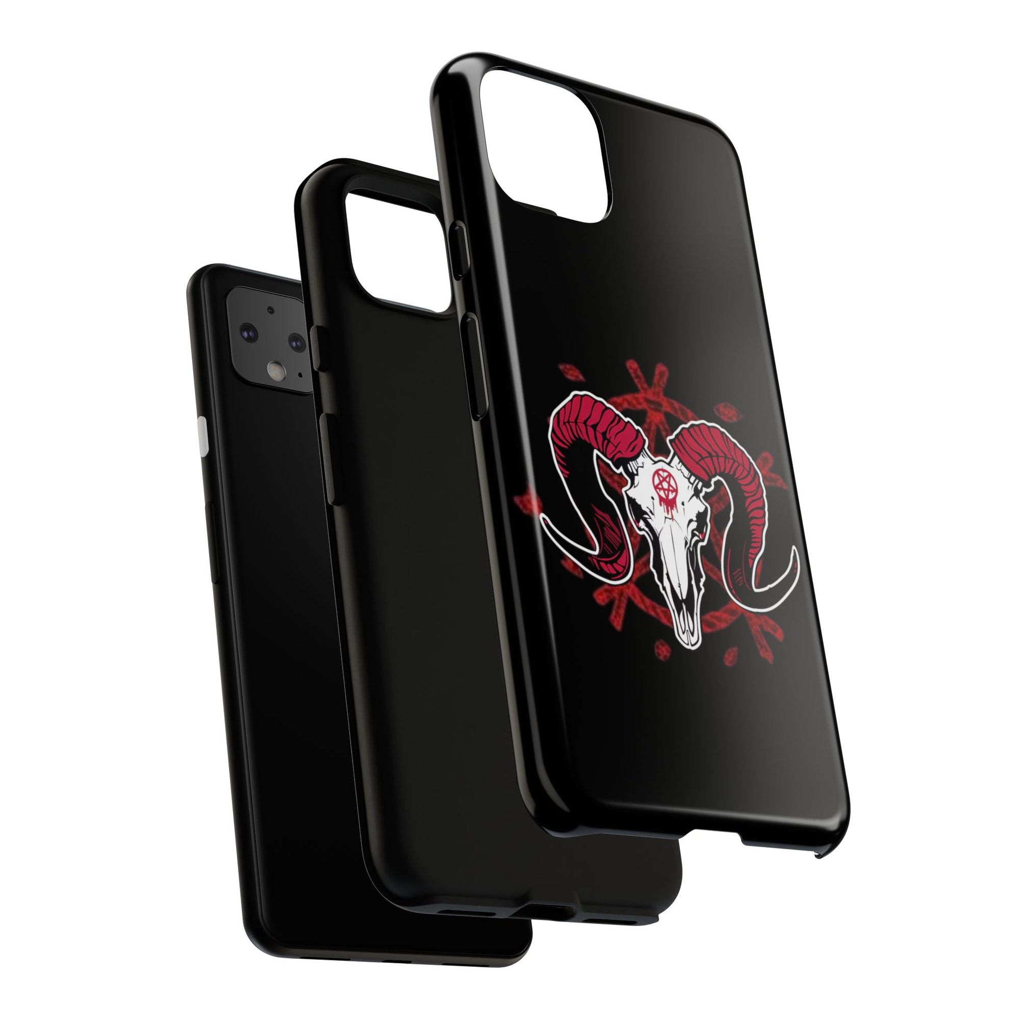 Tough Cases: Dark Aesthetic Phone Case, Gothic Phone Cover, Unique Gift for Him, Occult Design, Animal Skull Artwork, Halloween Decor