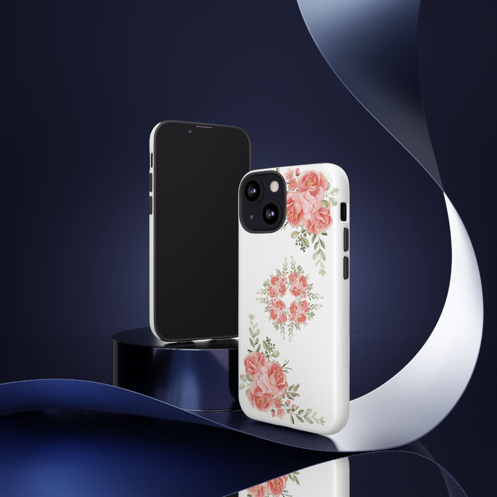 Floral Phone Case, Tough iPhone Case, Rose Design Case, Gift for Her, Floral Phone Cover