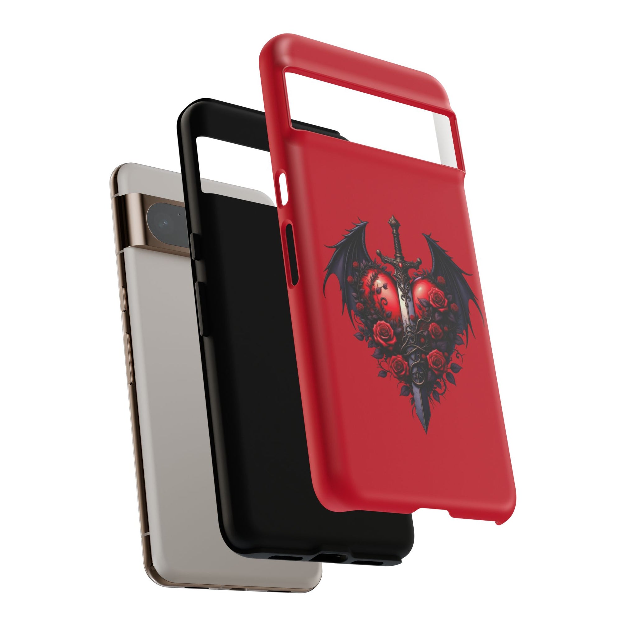 Tough Cases - Gothic Heart Phone Case, Edgy Accessories for Him, Unique Gifts for Her, Valentine's Day, Birthday, Artsy Phone Cover