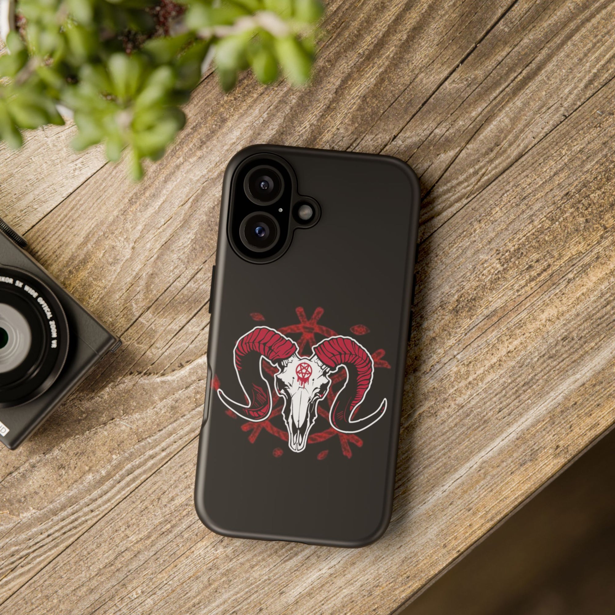 Tough Cases: Dark Aesthetic Phone Case, Gothic Phone Cover, Unique Gift for Him, Occult Design, Animal Skull Artwork, Halloween Decor