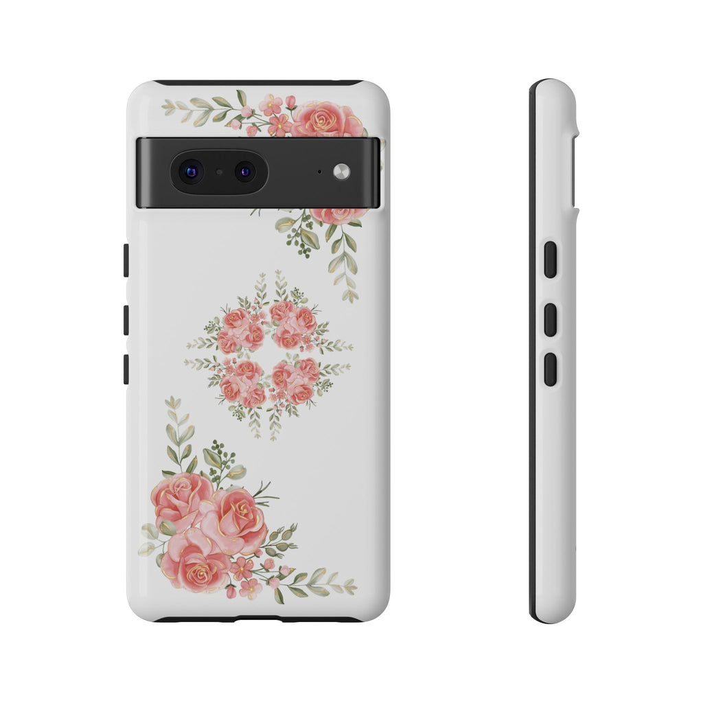 Floral Phone Case, Tough iPhone Case, Rose Design Case, Gift for Her, Floral Phone Cover