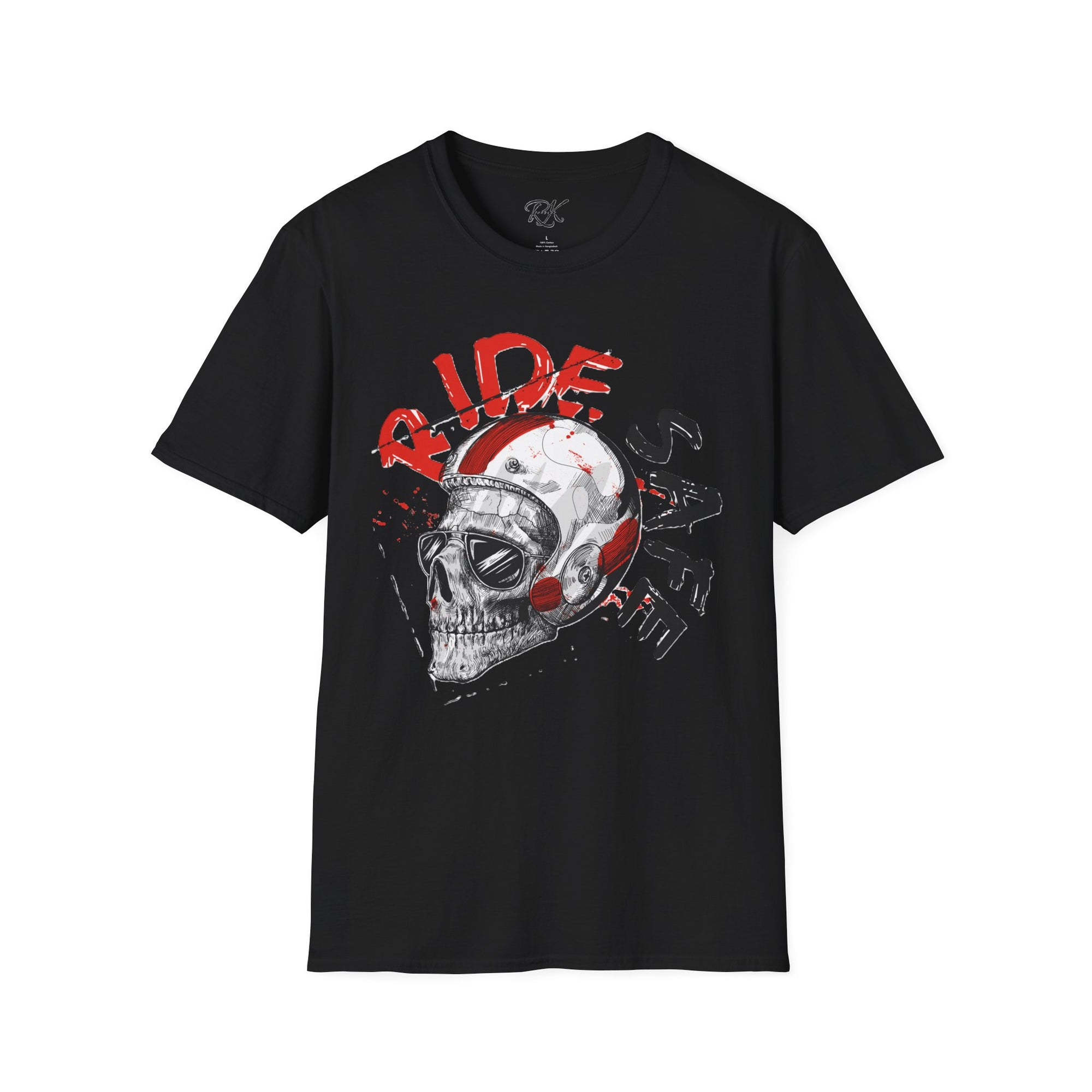 Ride Safe Skull T-Shirt | Unisex Softstyle Tee for Bikers | Perfect for Motorcyclists, Casual Wear, Gifts, and Events