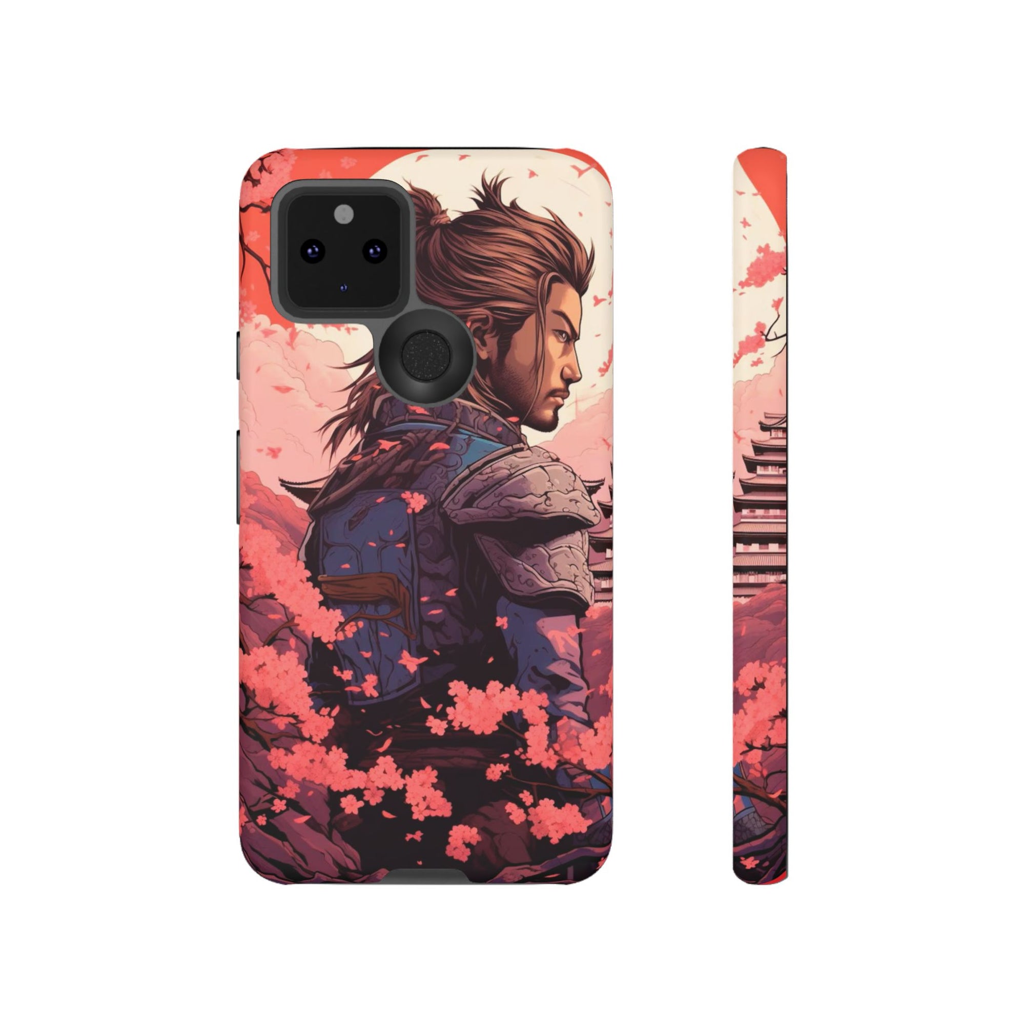 Samurai Phone Case, Tough Cases for Men, Cherry Blossom Art, Gift for Anime Fans, Unique Phone Accessory, Stylish Protection