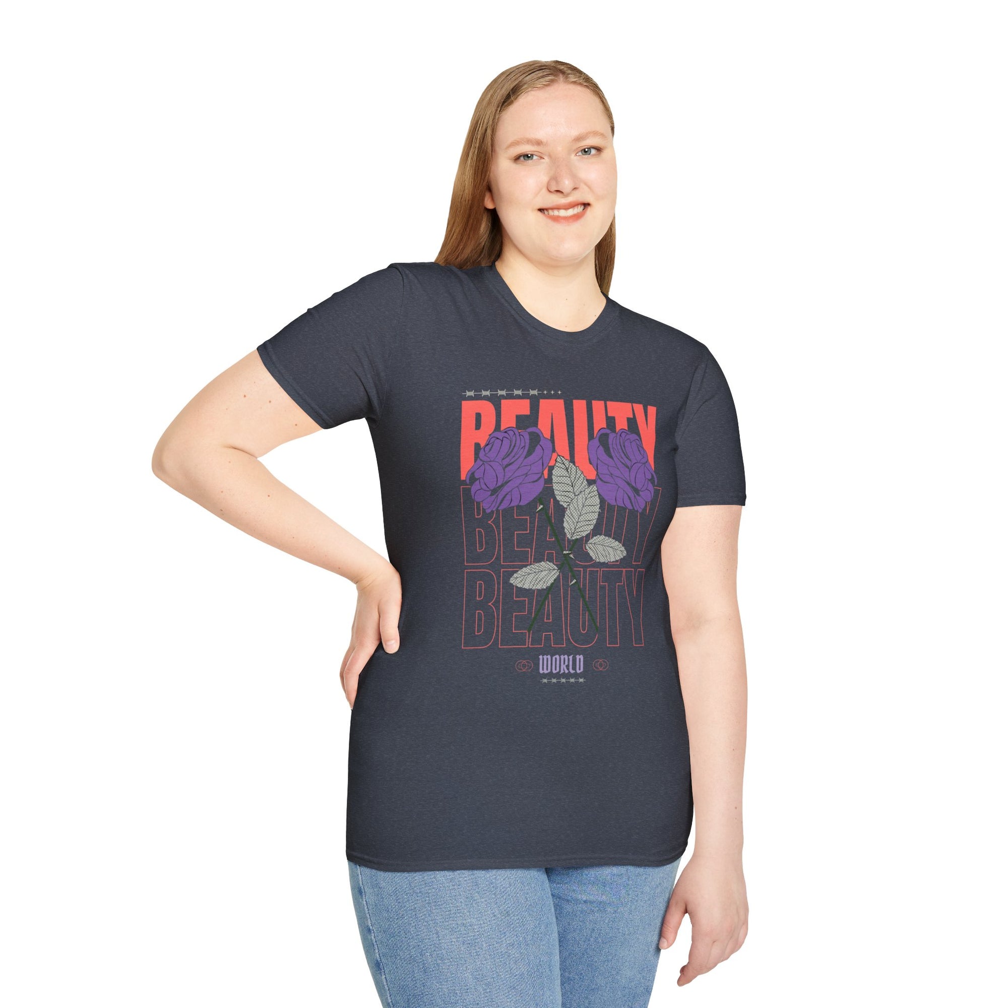 Beauty Floral Unisex Softstyle T-Shirt, Chic Casual Wear, Gift for Friends, Everyday Style, Trendy Graphic Tee, Summer Outfit