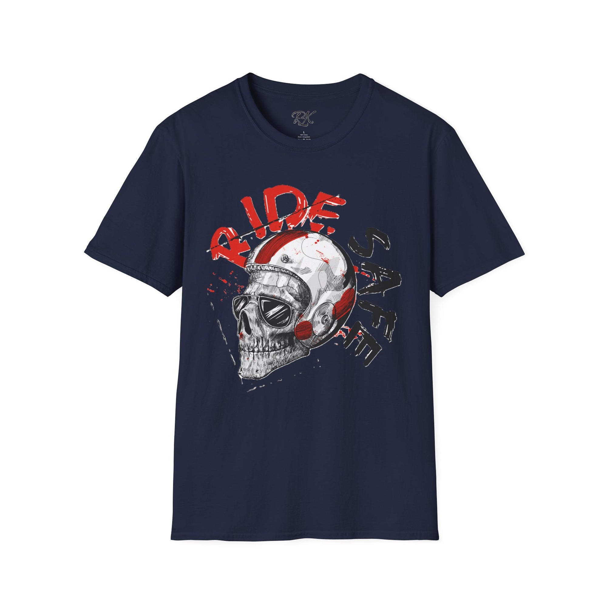 Ride Safe Skull T-Shirt | Unisex Softstyle Tee for Bikers | Perfect for Motorcyclists, Casual Wear, Gifts, and Events