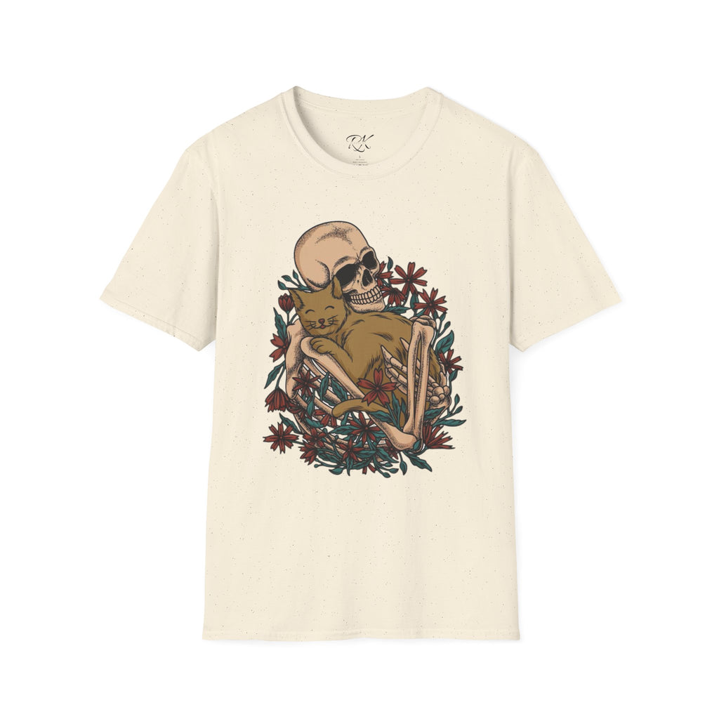 Skeleton Floral Unisex T-Shirt, Cute Grunge Tee, Quirky Halloween Shirt, Casual Everyday Wear, Unique Graphic Top