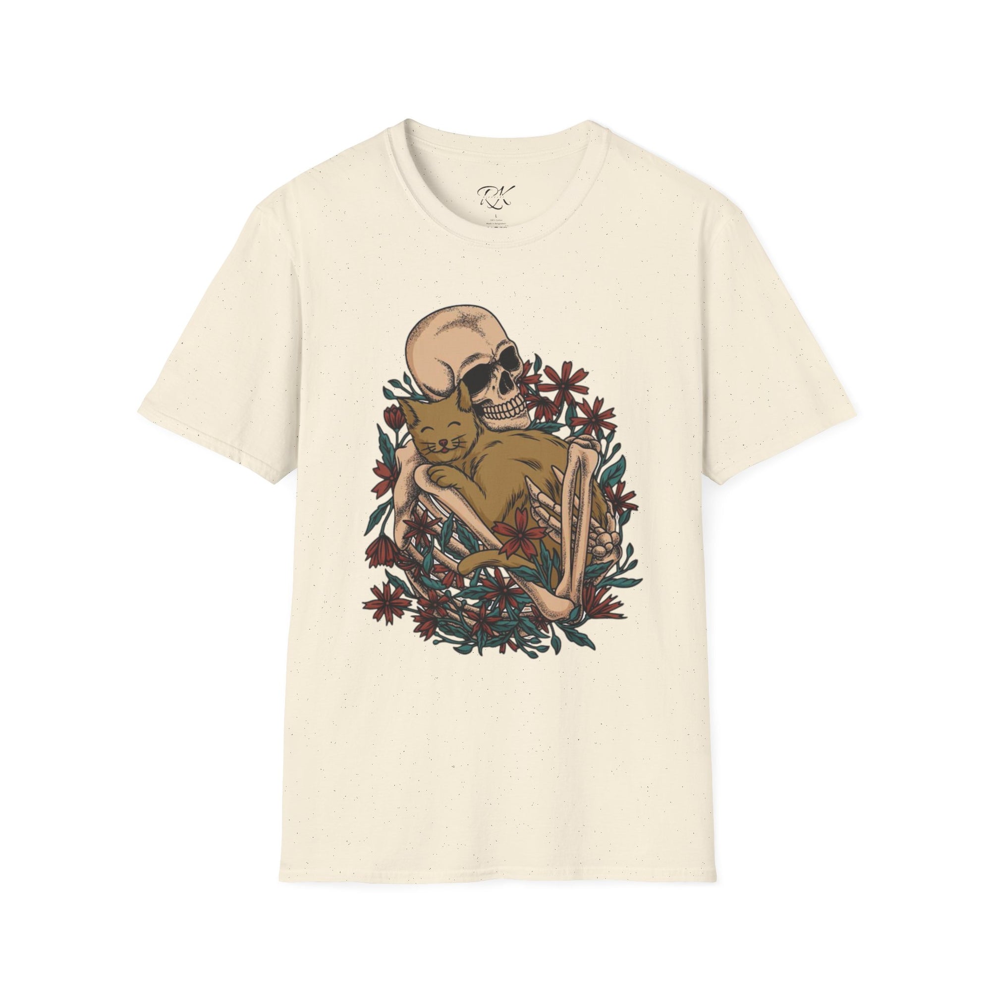 Skeleton Floral Unisex T-Shirt, Cute Grunge Tee, Quirky Halloween Shirt, Casual Everyday Wear, Unique Graphic Top