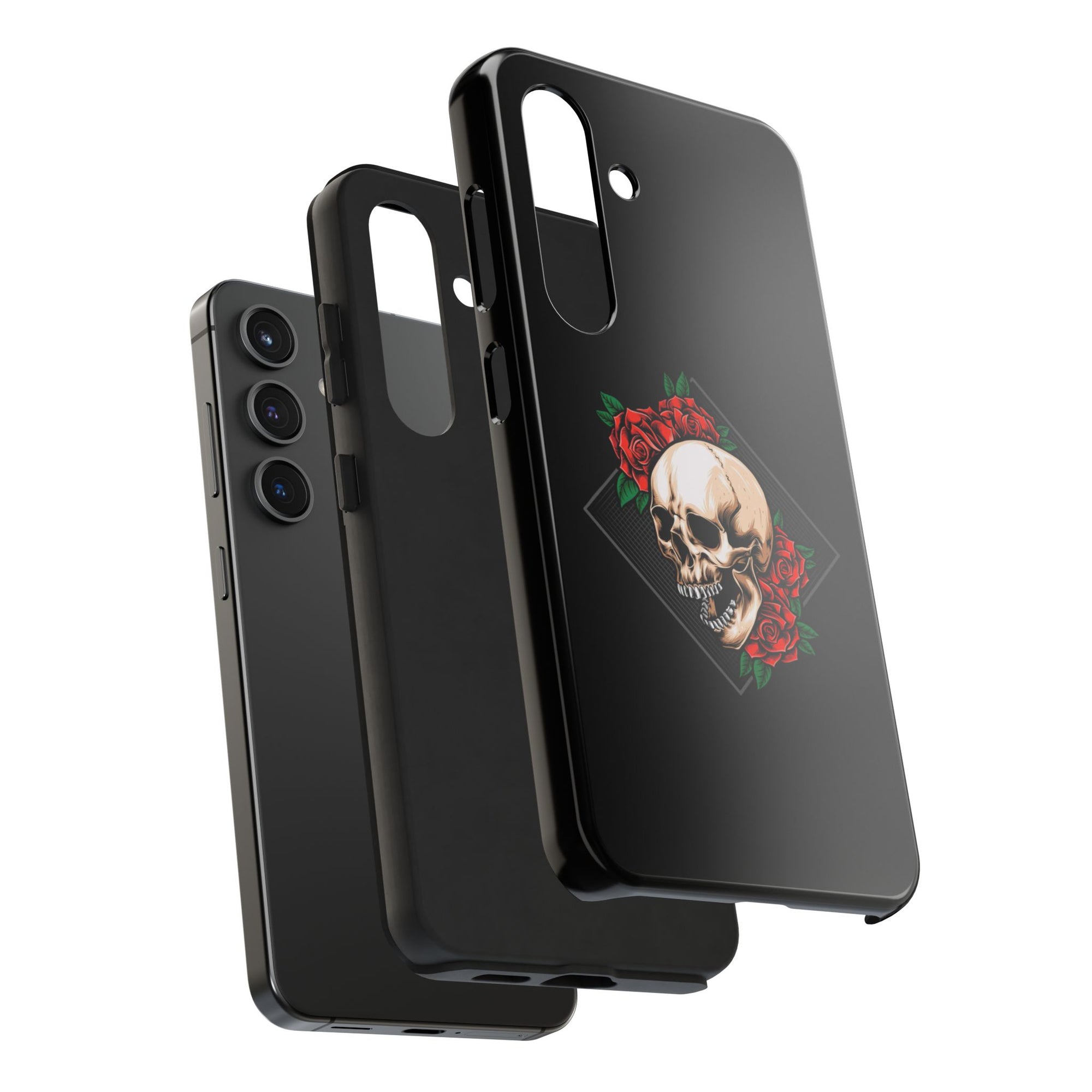 Tough Phone Cases with Skull and Roses Design | Edgy Protection, iPhone & Android Covers, Gothic Gifts, Unique Phone Accessories