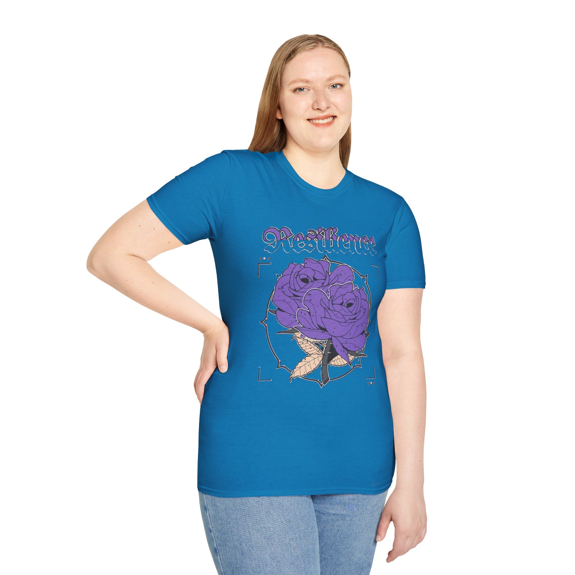 Purple Rose Graphic T-Shirt, Soft Stylish Tee, Unisex Floral Apparel, Gift for Her, Spring Outfit Idea, Vintage Aesthetic Top