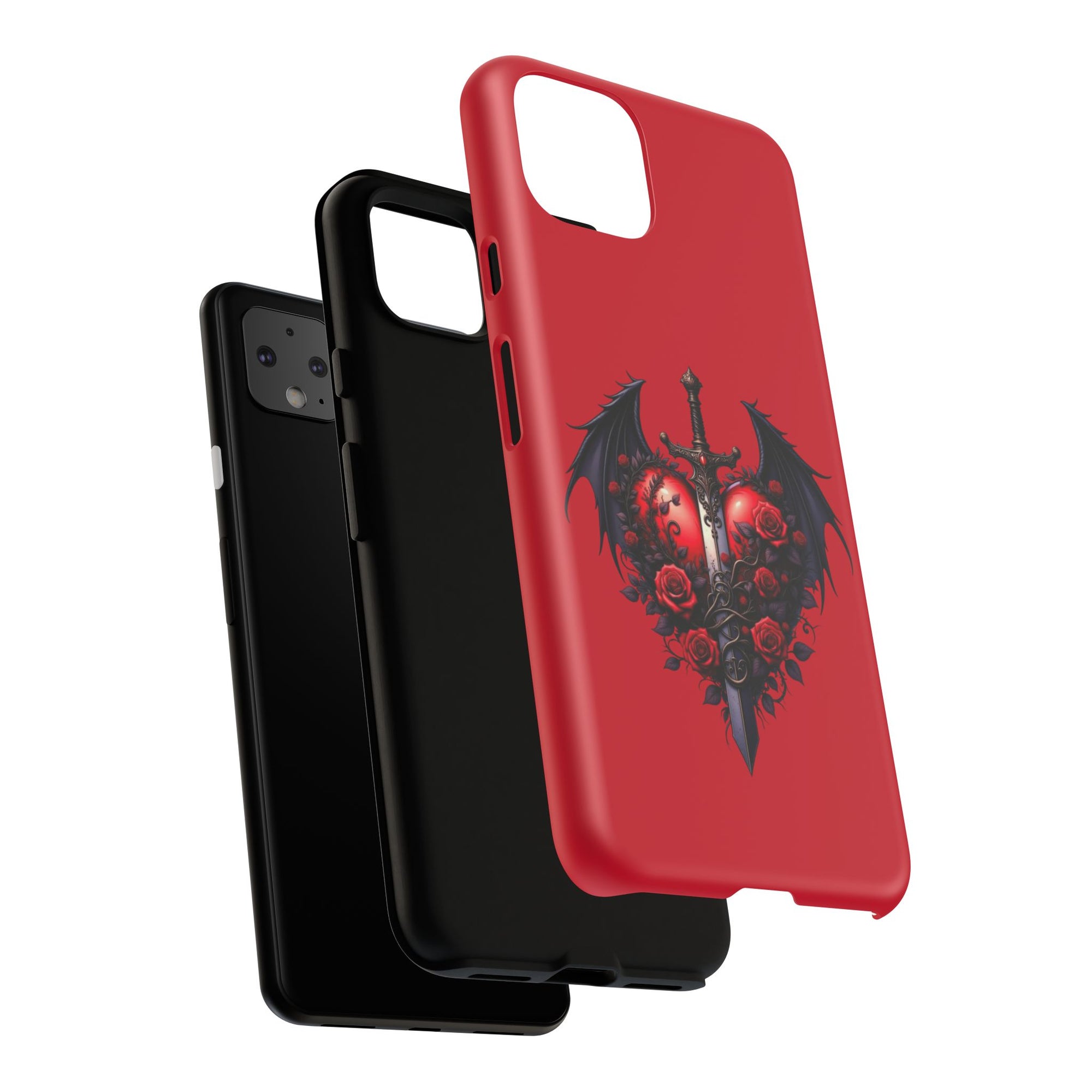 Tough Cases - Gothic Heart Phone Case, Edgy Accessories for Him, Unique Gifts for Her, Valentine's Day, Birthday, Artsy Phone Cover