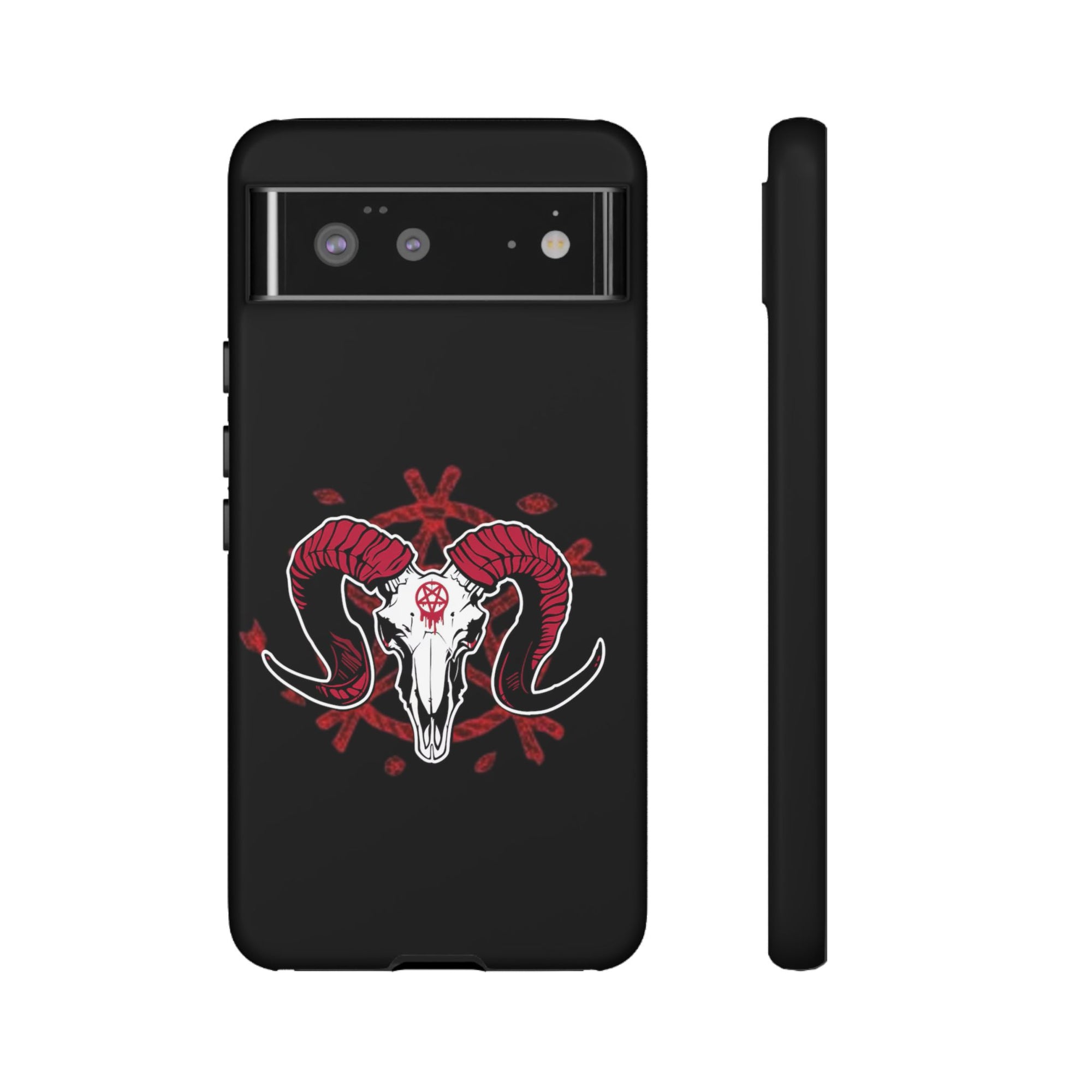 Tough Cases: Dark Aesthetic Phone Case, Gothic Phone Cover, Unique Gift for Him, Occult Design, Animal Skull Artwork, Halloween Decor
