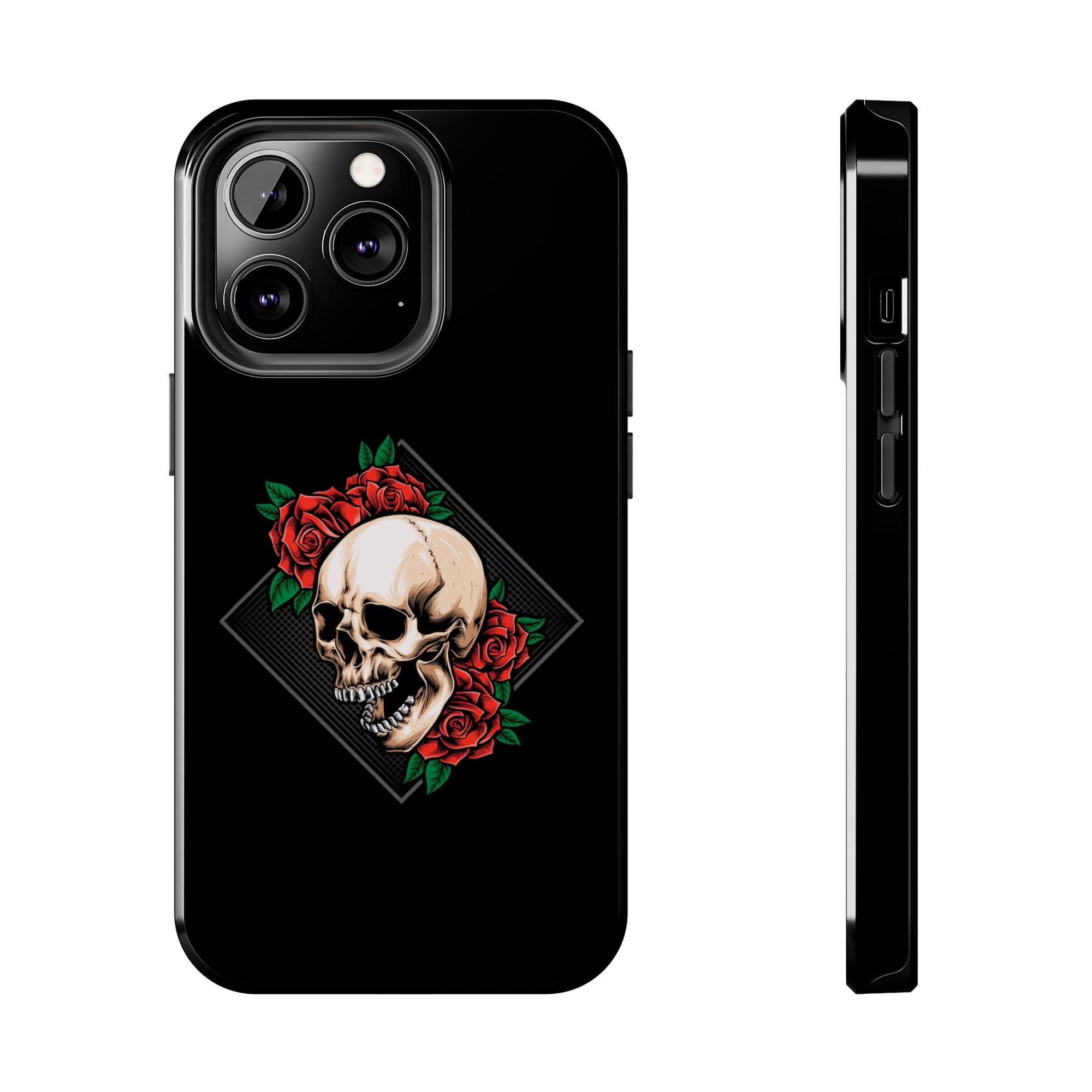 Tough Phone Cases with Skull and Roses Design | Edgy Protection, iPhone & Android Covers, Gothic Gifts, Unique Phone Accessories