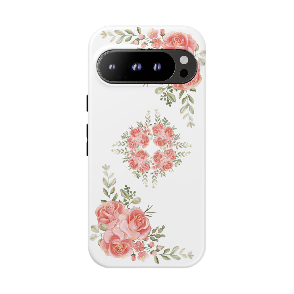 Floral Phone Case, Tough iPhone Case, Rose Design Case, Gift for Her, Floral Phone Cover