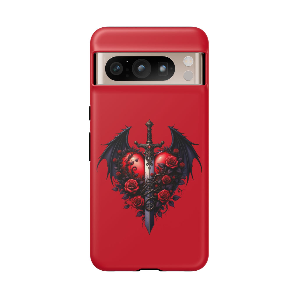 Tough Cases - Gothic Heart Phone Case, Edgy Accessories for Him, Unique Gifts for Her, Valentine's Day, Birthday, Artsy Phone Cover