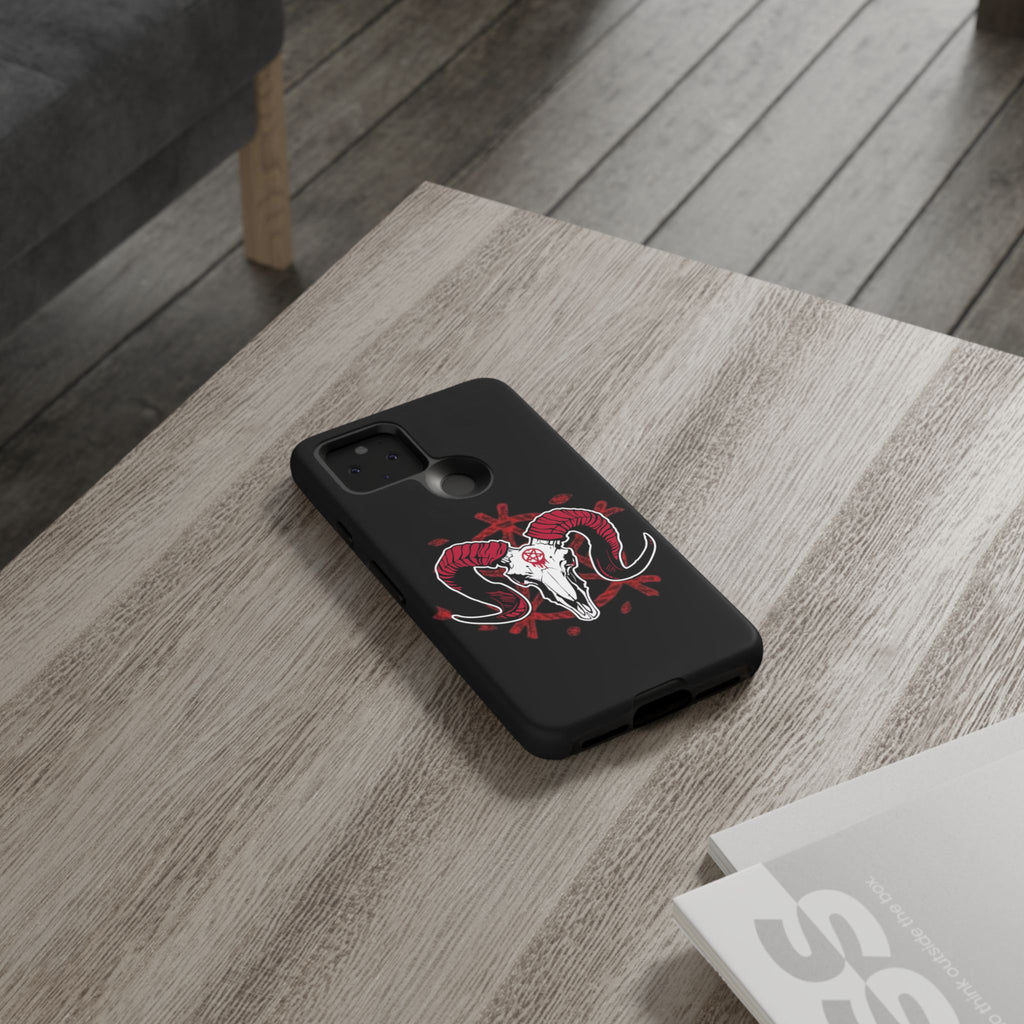Tough Cases: Dark Aesthetic Phone Case, Gothic Phone Cover, Unique Gift for Him, Occult Design, Animal Skull Artwork, Halloween Decor