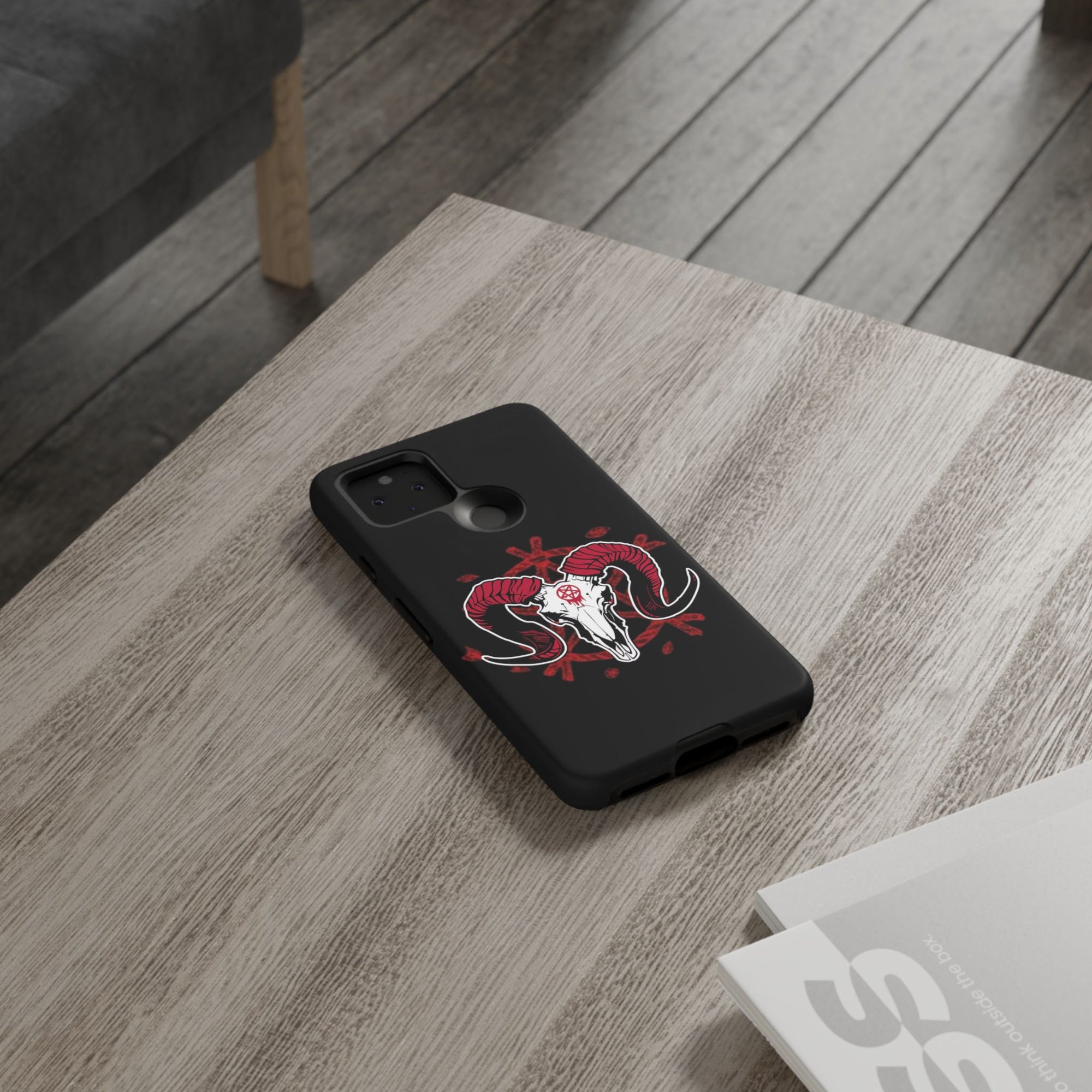 Tough Cases: Dark Aesthetic Phone Case, Gothic Phone Cover, Unique Gift for Him, Occult Design, Animal Skull Artwork, Halloween Decor