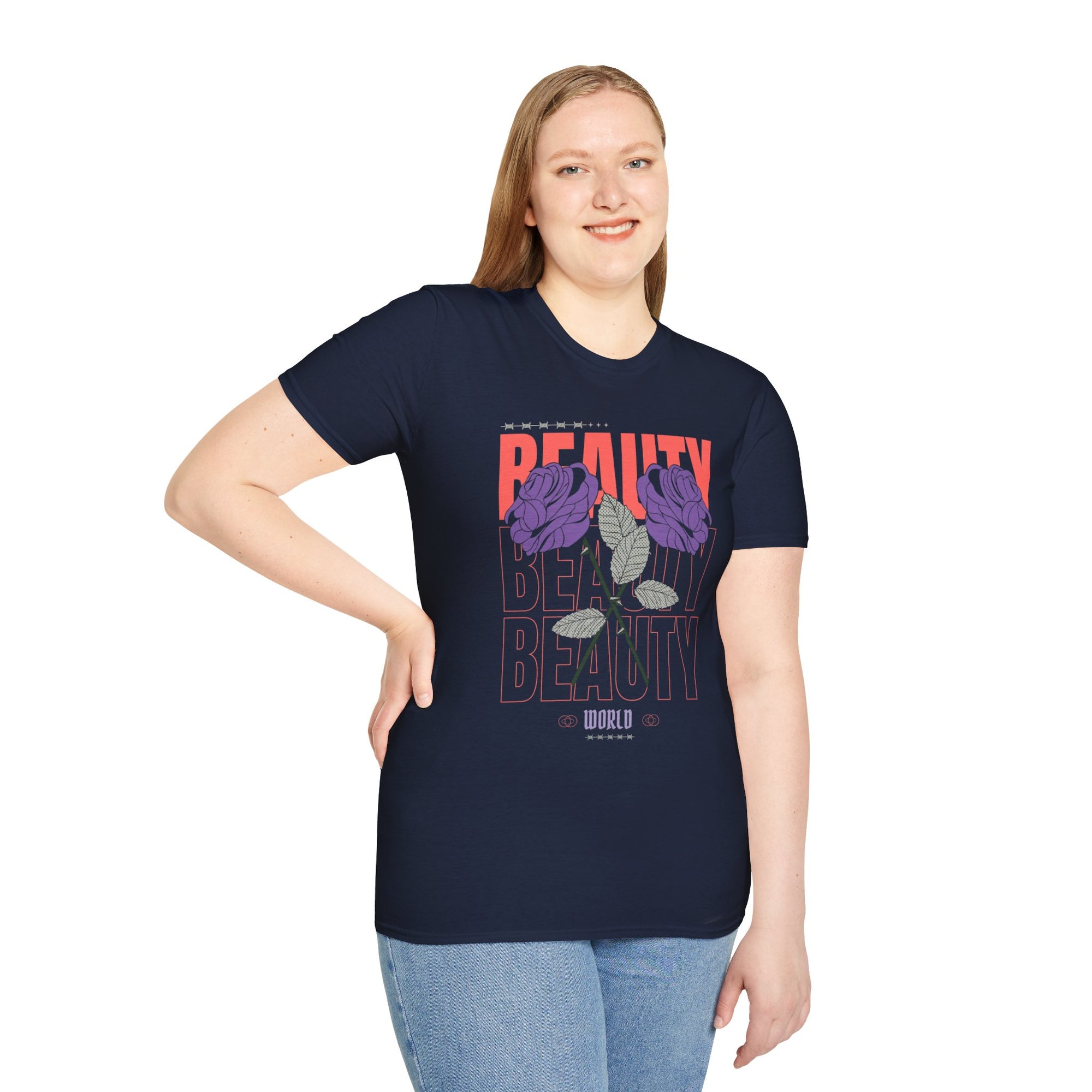 Beauty Floral Unisex Softstyle T-Shirt, Chic Casual Wear, Gift for Friends, Everyday Style, Trendy Graphic Tee, Summer Outfit