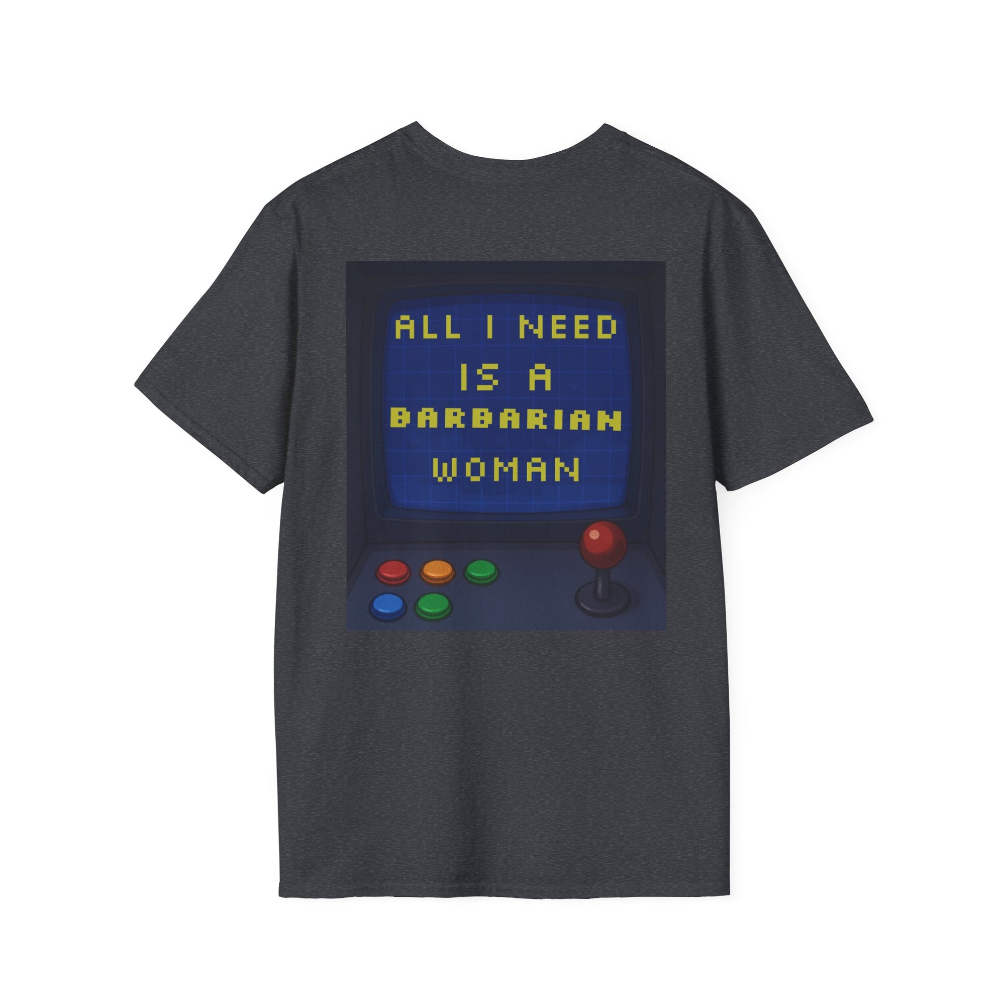 Unisex Barbarian Woman T-Shirt - Softstyle Graphic Tee for Gamers, Gifts for Her, Casual Wear, Birthday Present, Retro Style