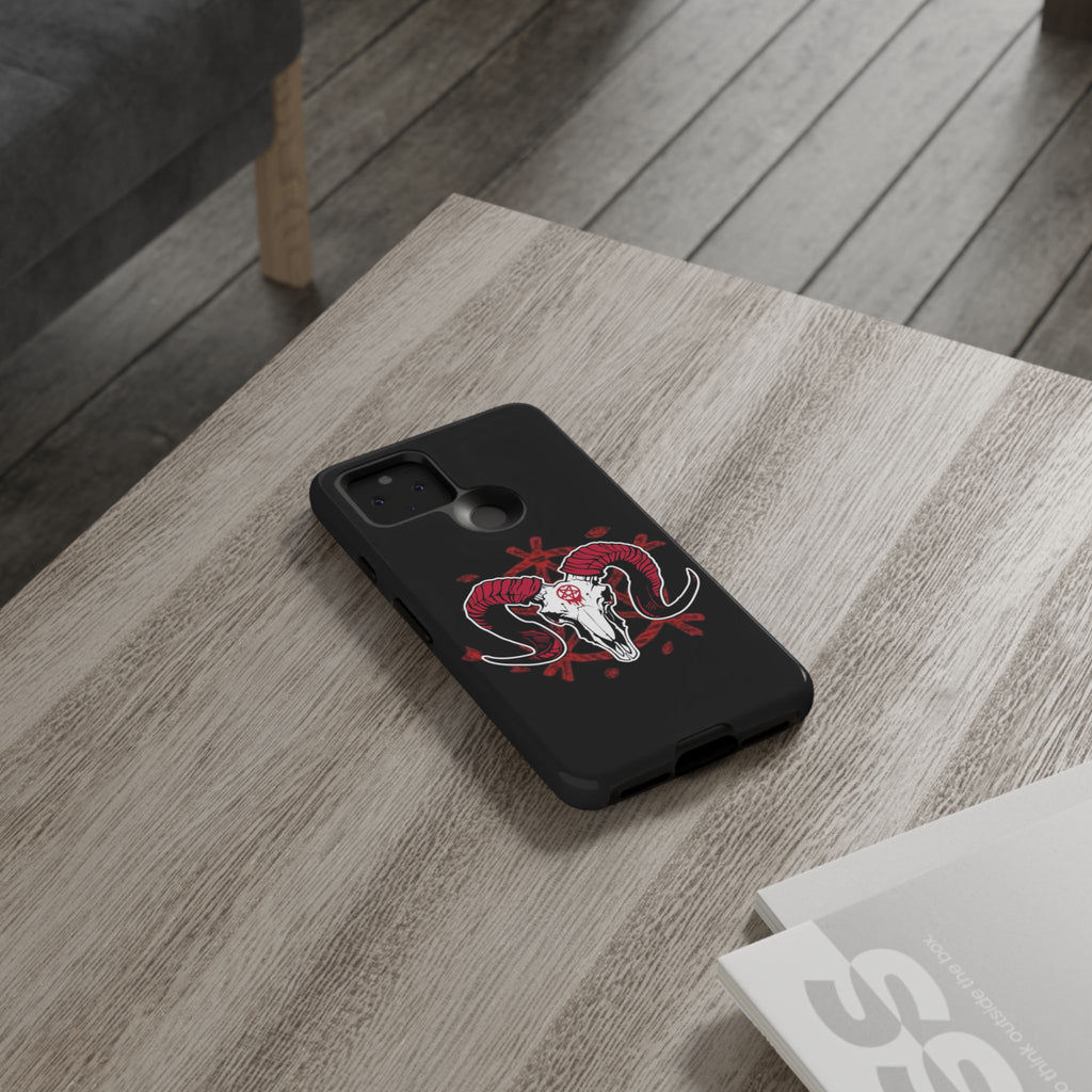 Tough Cases: Dark Aesthetic Phone Case, Gothic Phone Cover, Unique Gift for Him, Occult Design, Animal Skull Artwork, Halloween Decor