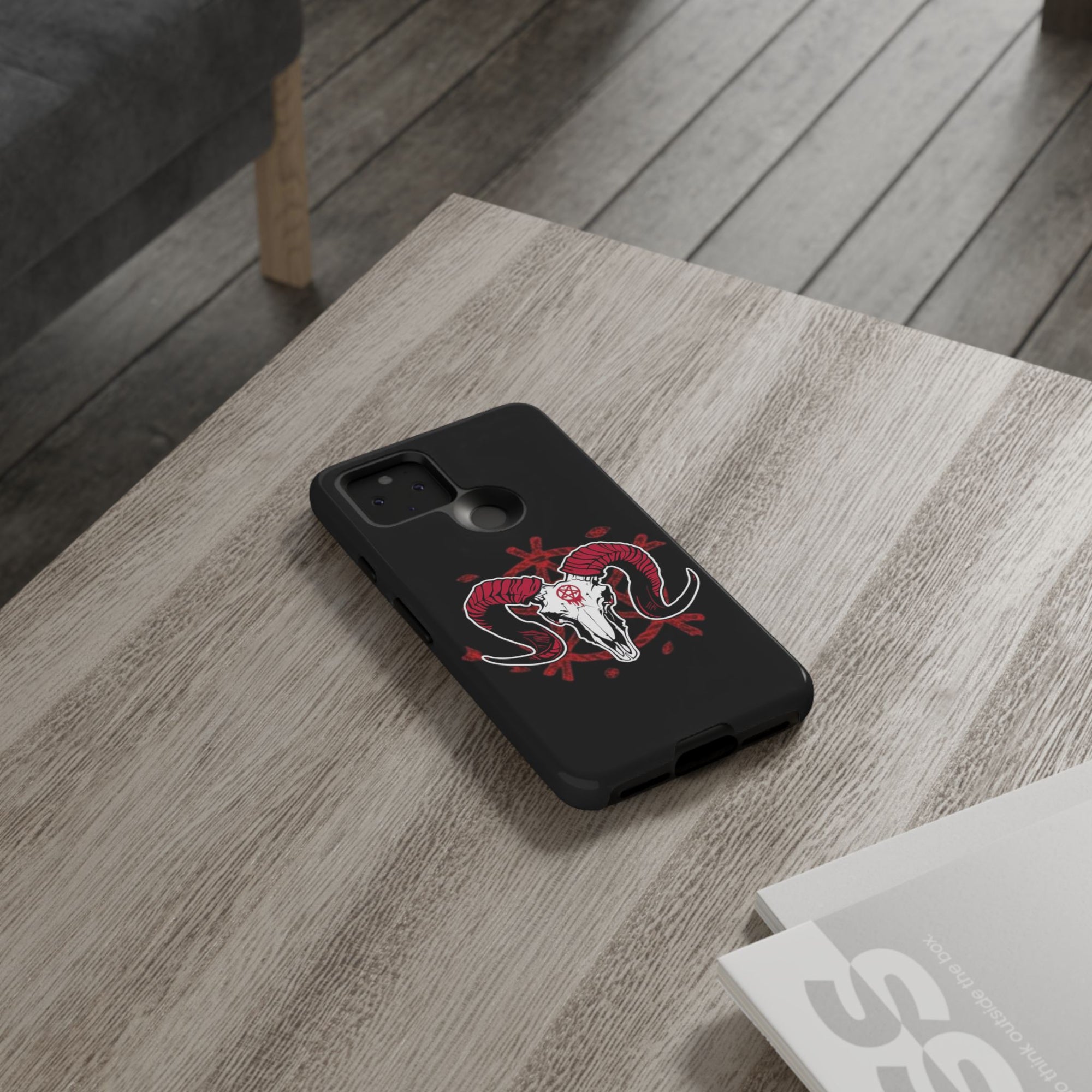 Tough Cases: Dark Aesthetic Phone Case, Gothic Phone Cover, Unique Gift for Him, Occult Design, Animal Skull Artwork, Halloween Decor