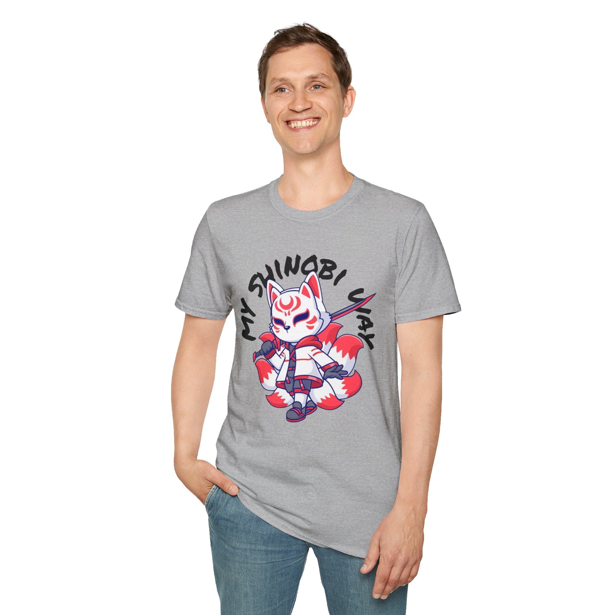 Unisex Anime T-Shirt - 'My Shinobi Pal' Graphic Tee, Comfortable Streetwear, Gift for Anime Lovers, Casual Wear, Stylish Outfit