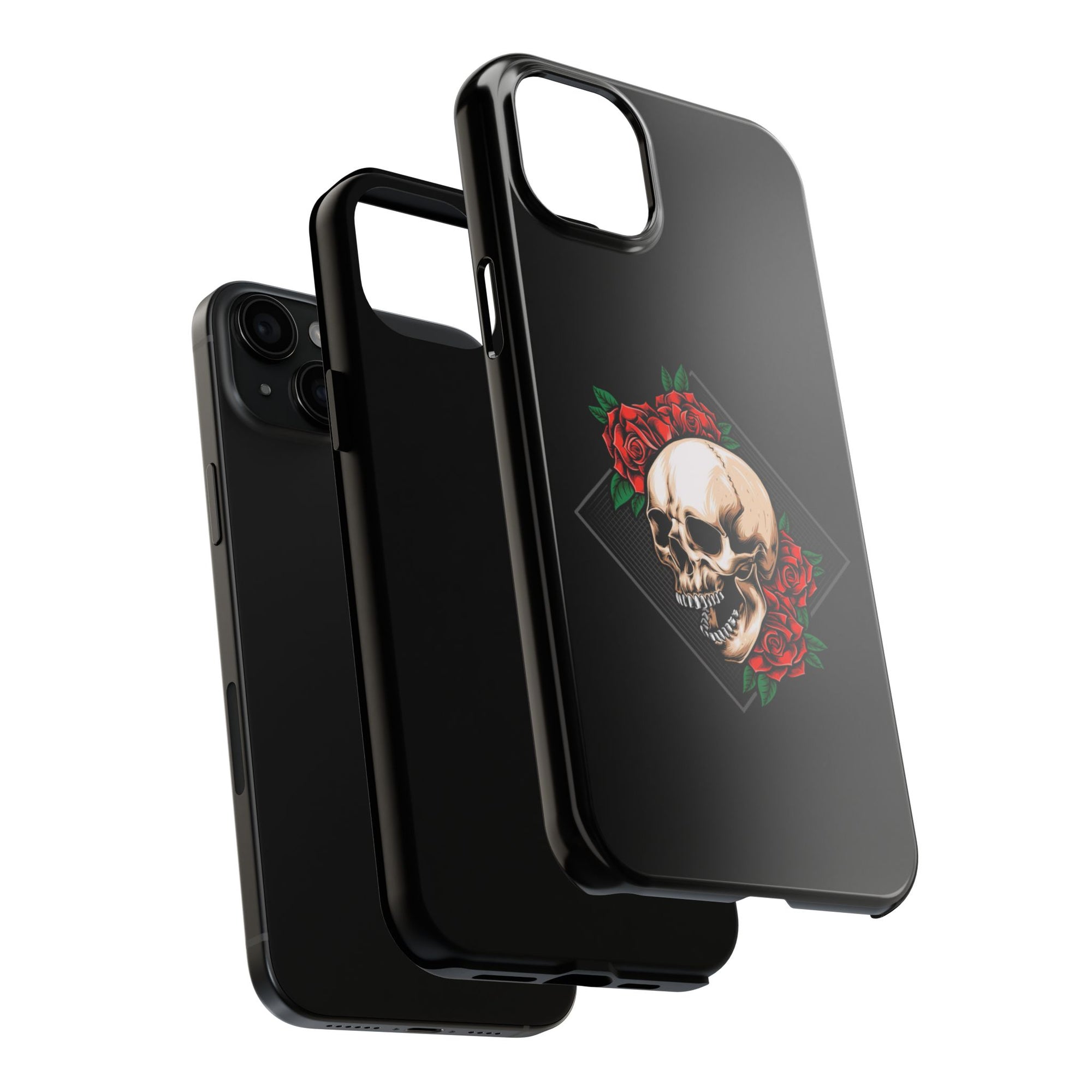 Tough Phone Cases with Skull and Roses Design | Edgy Protection, iPhone & Android Covers, Gothic Gifts, Unique Phone Accessories