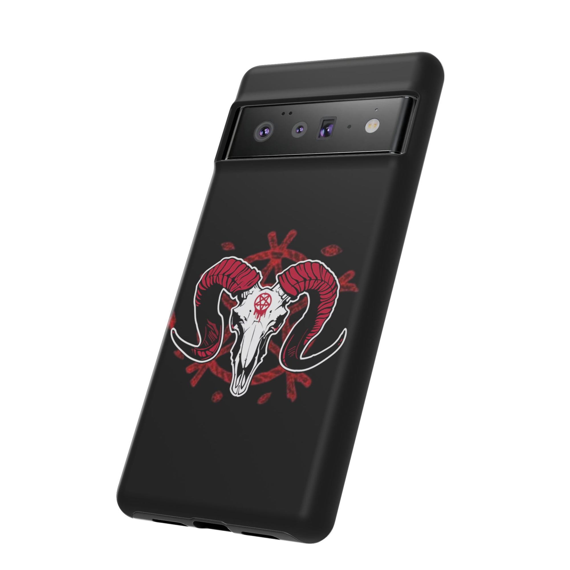 Tough Cases: Dark Aesthetic Phone Case, Gothic Phone Cover, Unique Gift for Him, Occult Design, Animal Skull Artwork, Halloween Decor