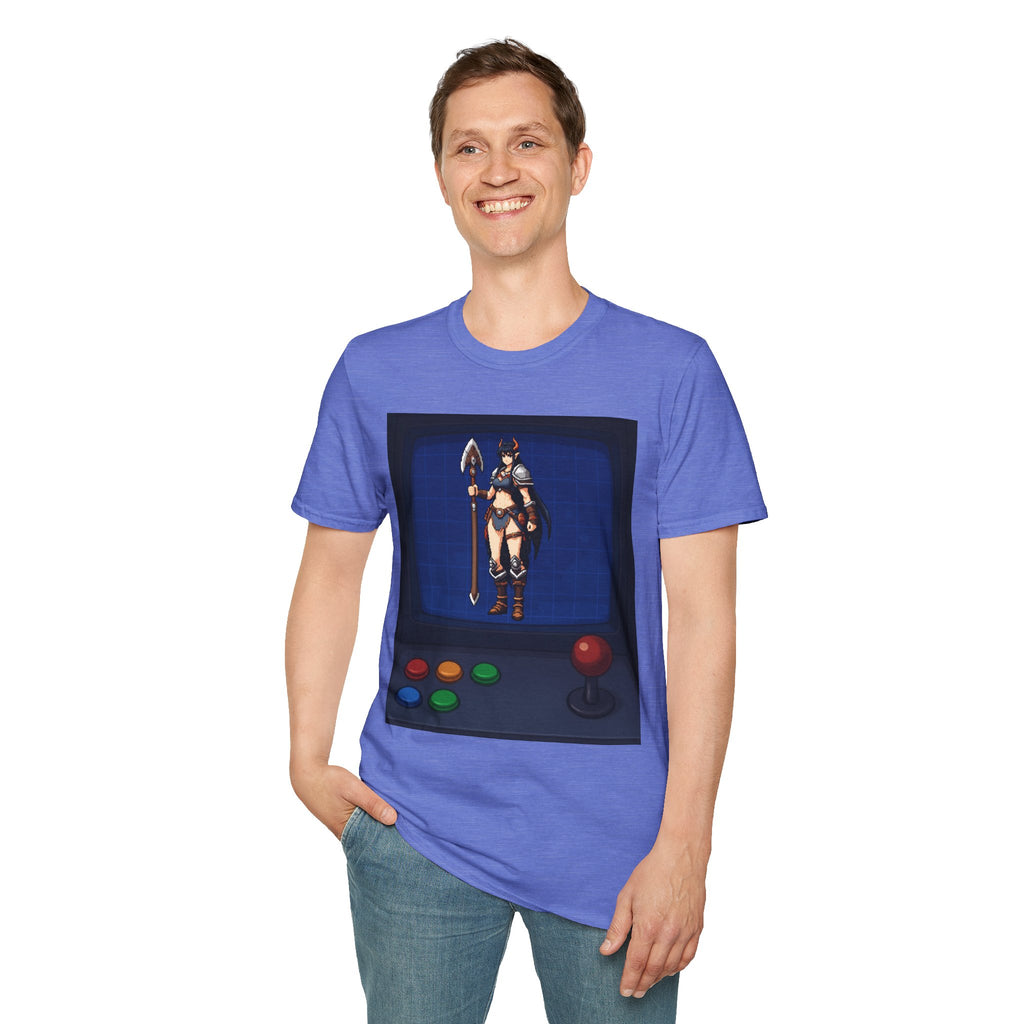 Unisex Barbarian Woman T-Shirt - Softstyle Graphic Tee for Gamers, Gifts for Her, Casual Wear, Birthday Present, Retro Style
