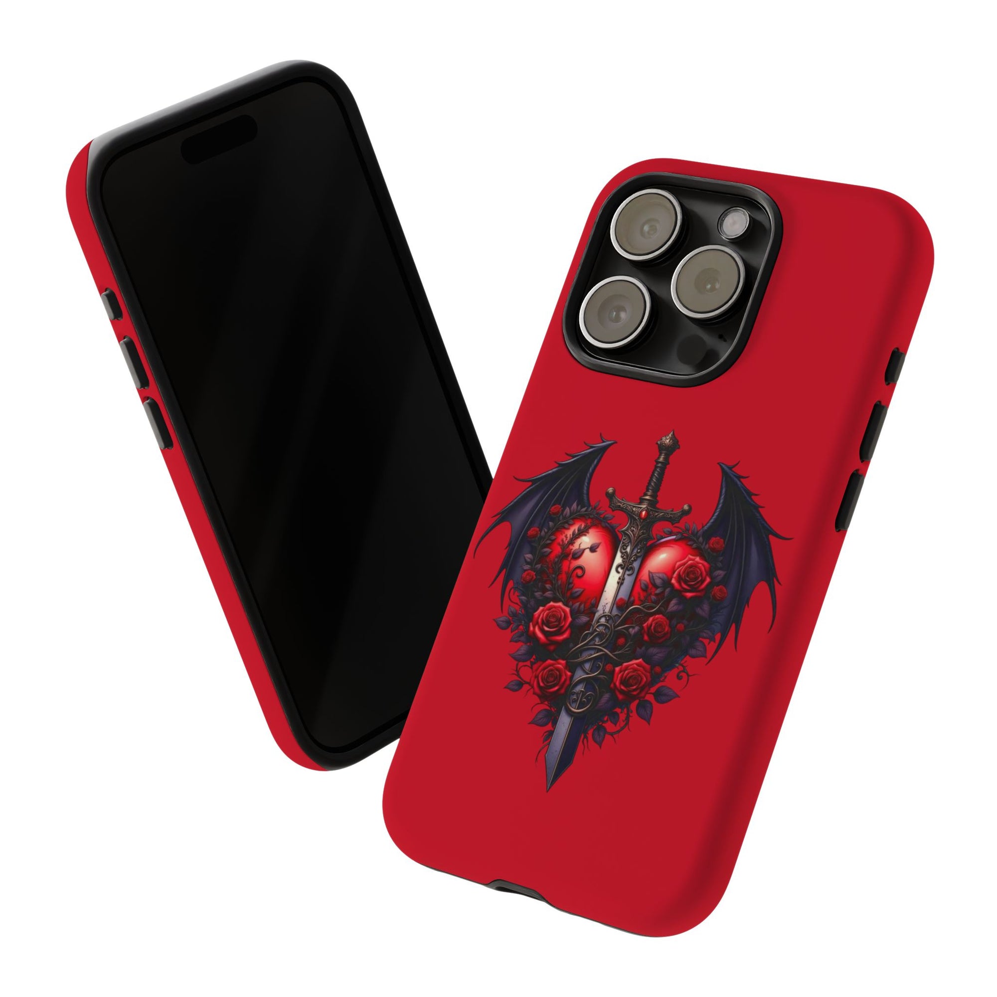 Tough Cases - Gothic Heart Phone Case, Edgy Accessories for Him, Unique Gifts for Her, Valentine's Day, Birthday, Artsy Phone Cover