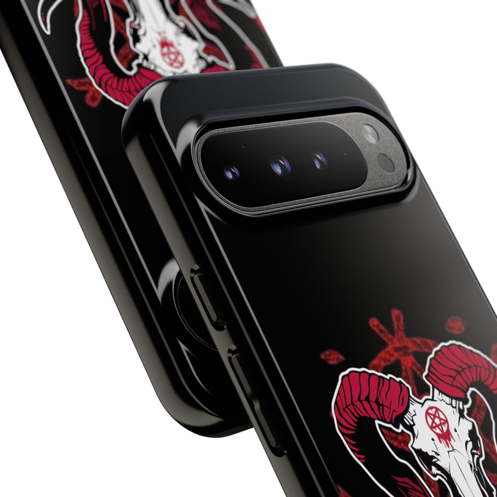 Tough Cases: Dark Aesthetic Phone Case, Gothic Phone Cover, Unique Gift for Him, Occult Design, Animal Skull Artwork, Halloween Decor