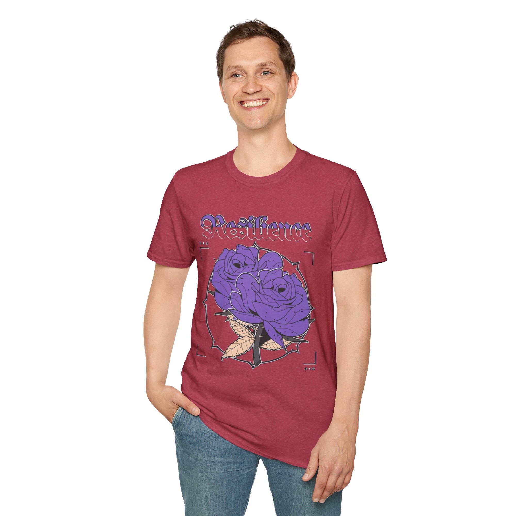 Purple Rose Graphic T-Shirt, Soft Stylish Tee, Unisex Floral Apparel, Gift for Her, Spring Outfit Idea, Vintage Aesthetic Top
